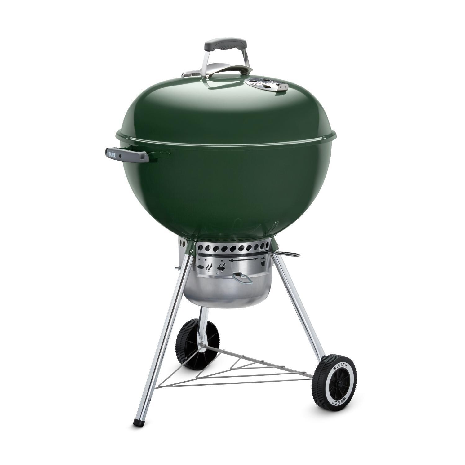Weber Original Kettle Premium 22-Inch Charcoal Grill - Green - 14407001 - Kettle facing Left thumbnail