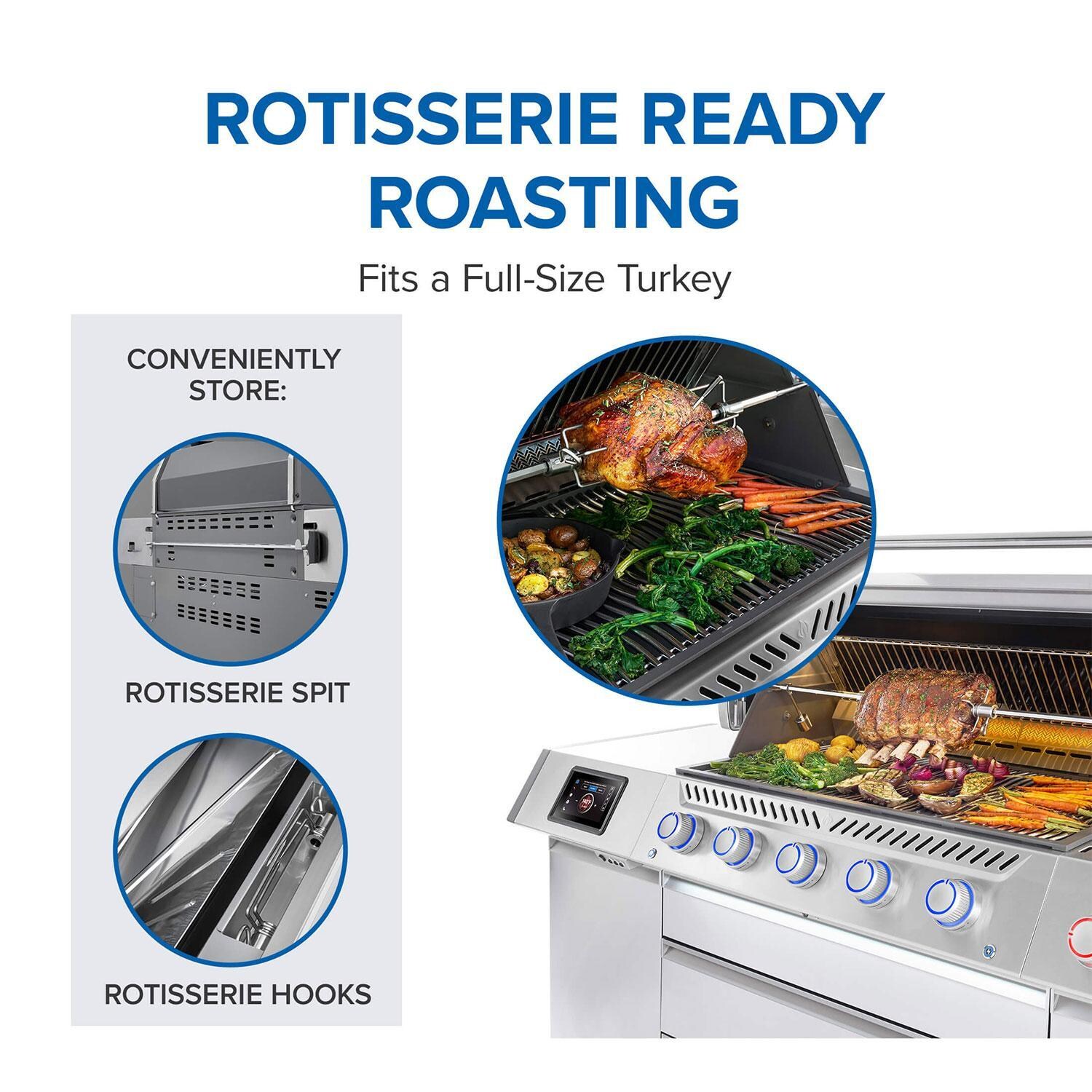 Napoleon PRO665VXRSIBPSS Prestige PRO 665 Elite 5 Burner Propane Grill w/ Smart Technology & Electric Smoker Box - Rotisserie Kit Feature - Detail thumbnail