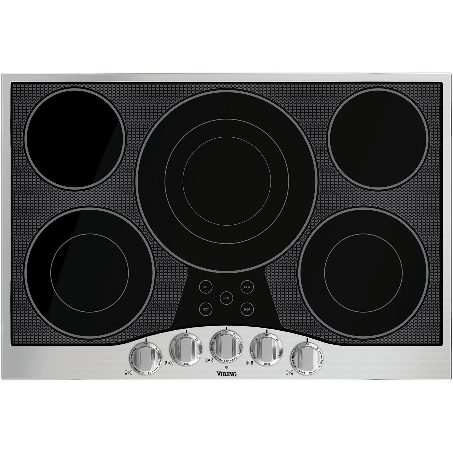 Viking 30-Inch 5-Burner Drop-In Electric Cooktop - Stainless Steel And Black - RVEC3305BSB