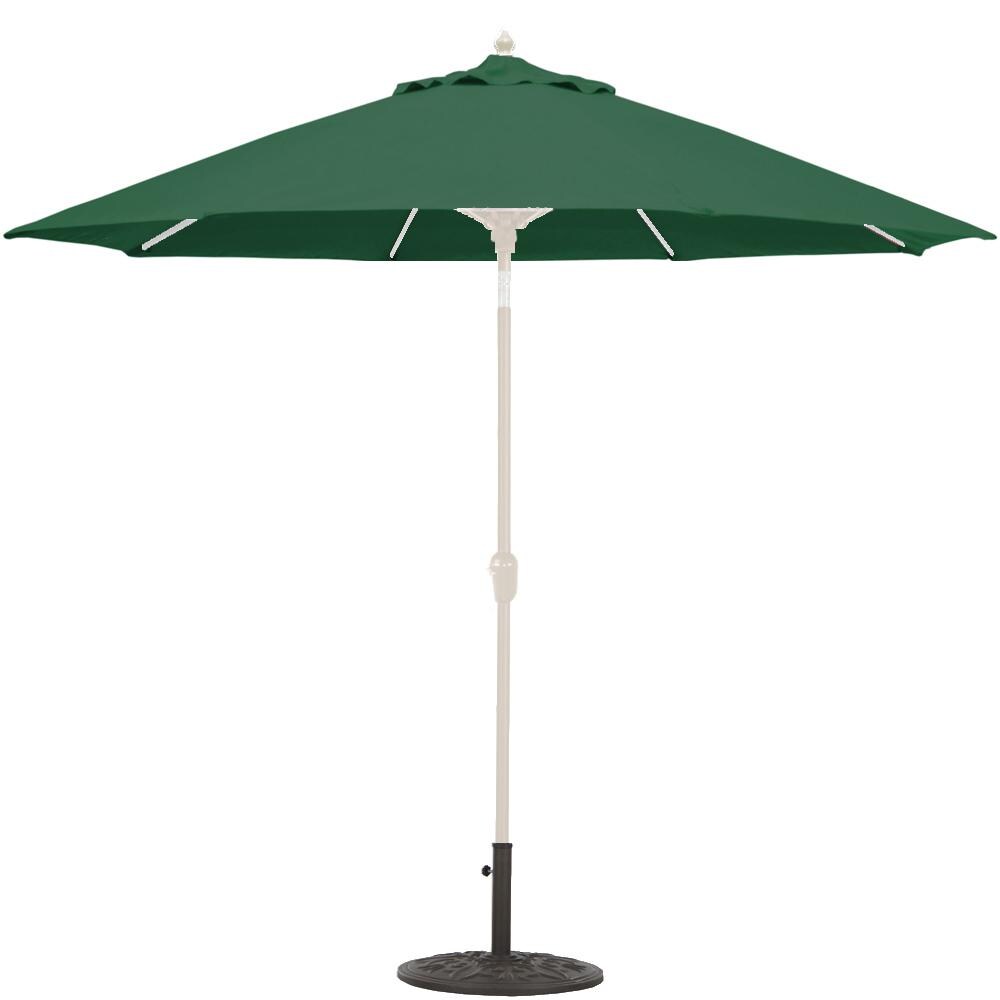 Galtech 9 Ft. Octagonal Bar Height Aluminum Patio Umbrella W/ Crank Lift & Auto Tilt - White Frame W/ Forest Green Sunbrella Fabric (Umbrella Base Not Included) thumbnail