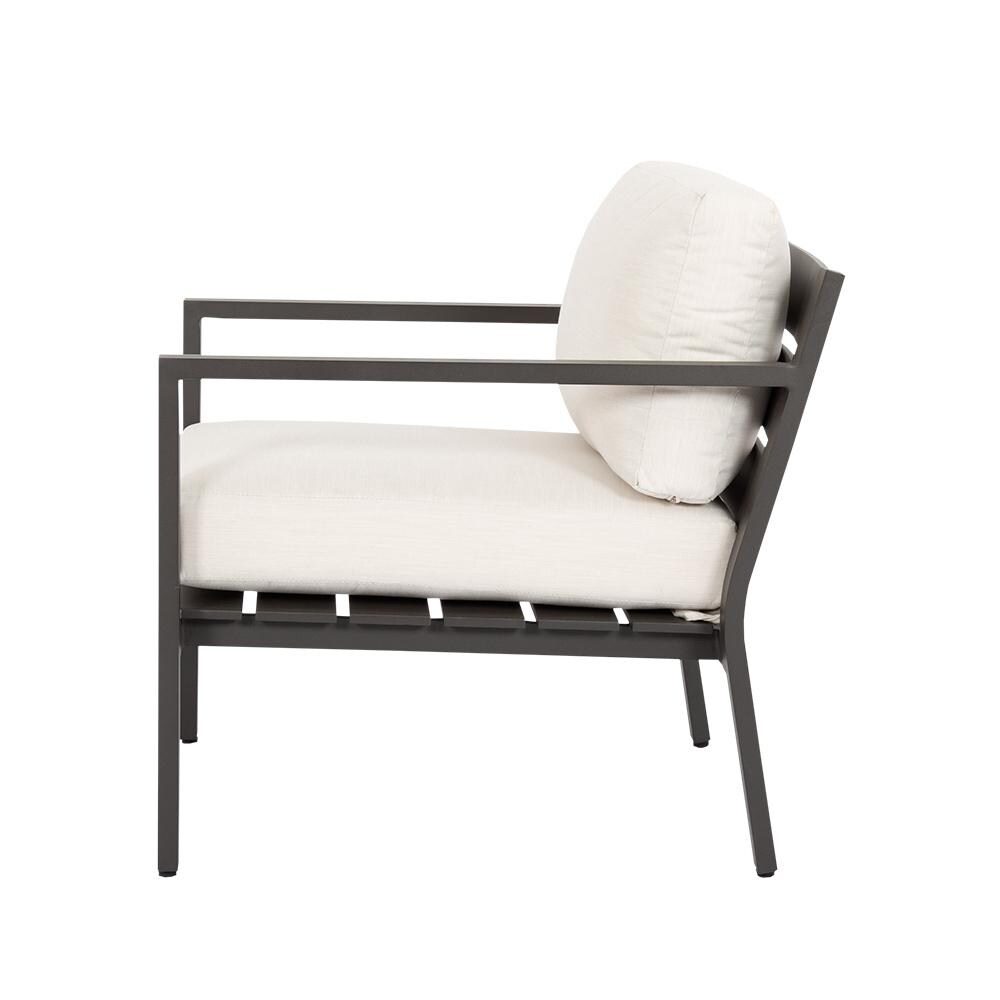 Sunset West - 321-21-48114 - Mesa Aluminum Patio Club Chair W/ Sunbrella Cast Pumice Cushions - Side View thumbnail