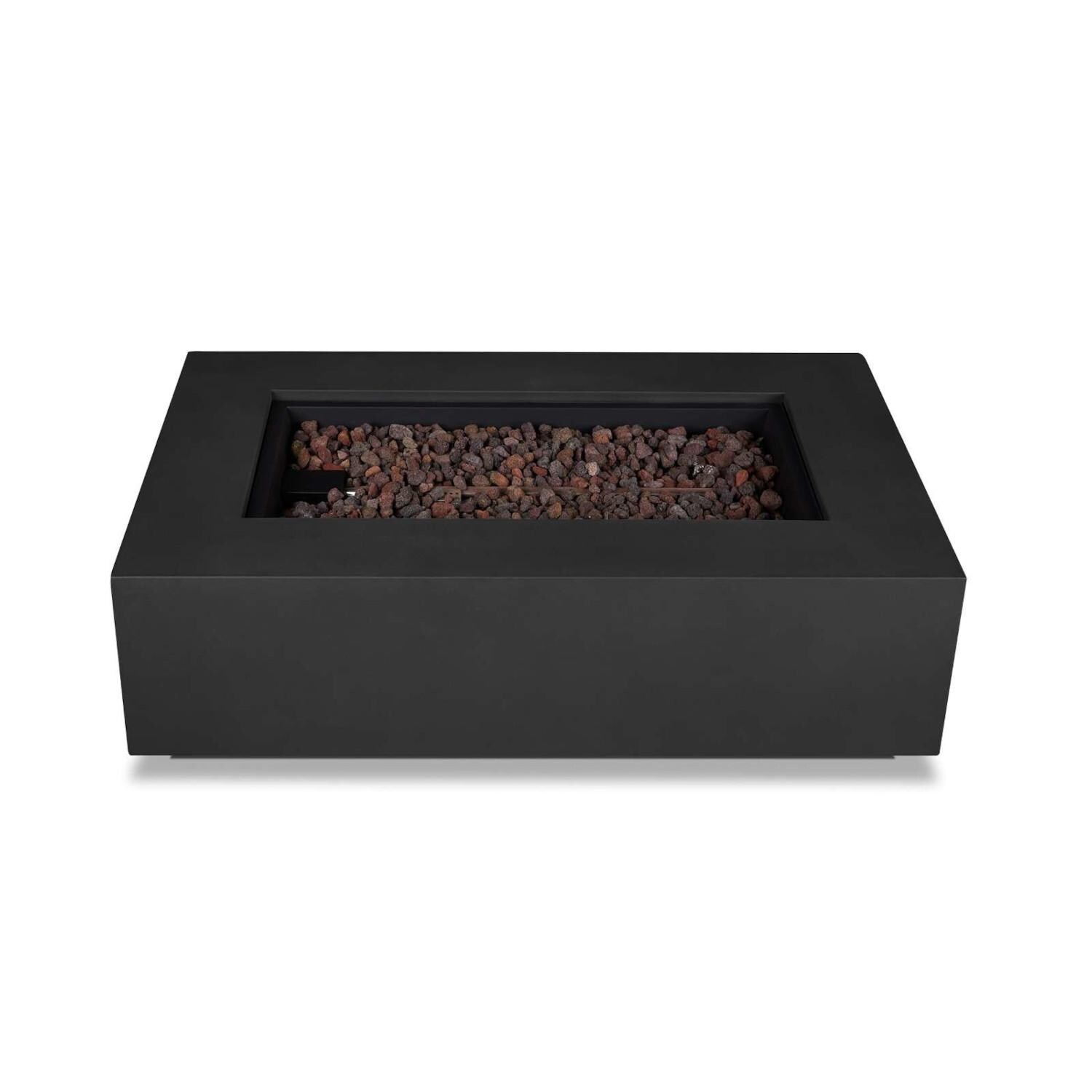 Lakeview SCC9813LPBLK Elysian 50-Inch Rectangle Propane Fire Table w/ NG Conversion Kit - Black - Top View thumbnail
