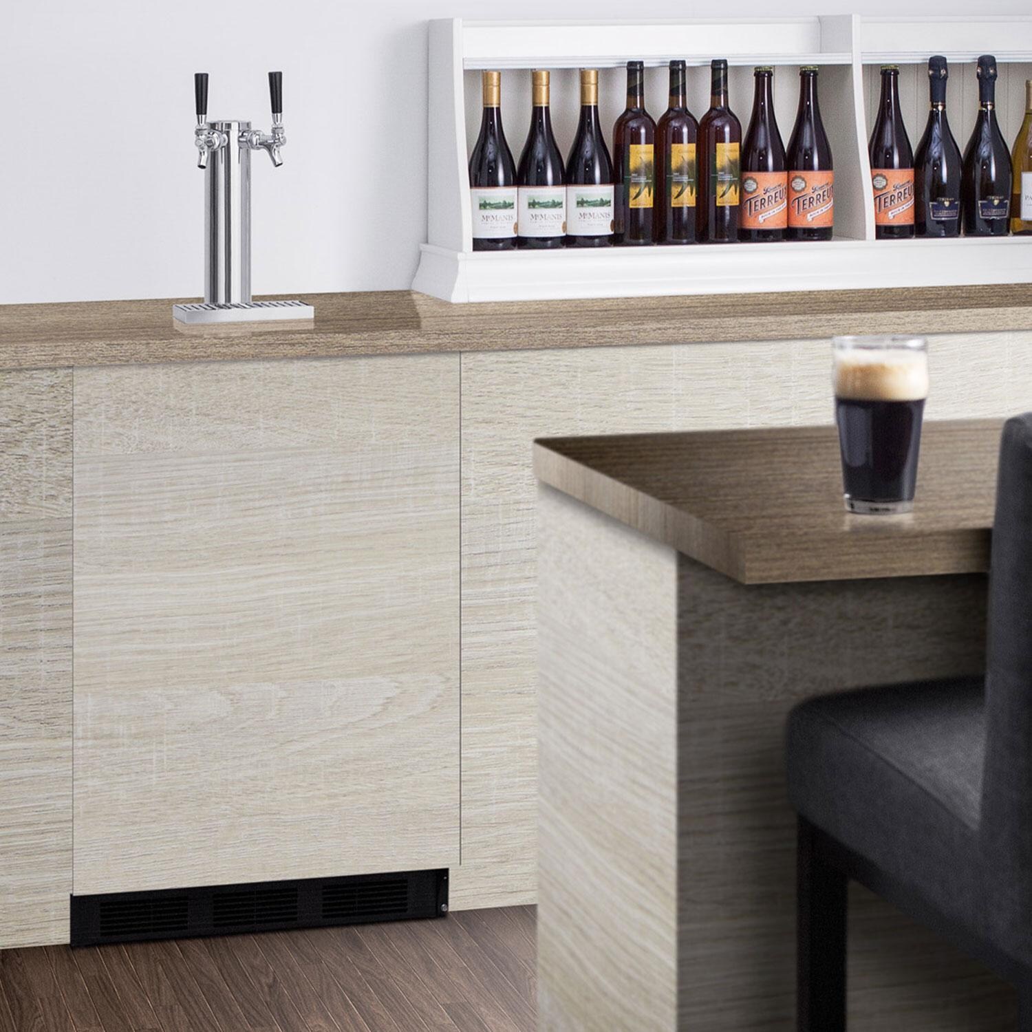 Summit SBC58BLBIADAIF ADA Compliant 24 Inch 5.5 Cu. Ft. Built-In Dual Tap Panel Ready Kegerator  - Custom Panel (Panel Not Included) - Lifestyle thumbnail
