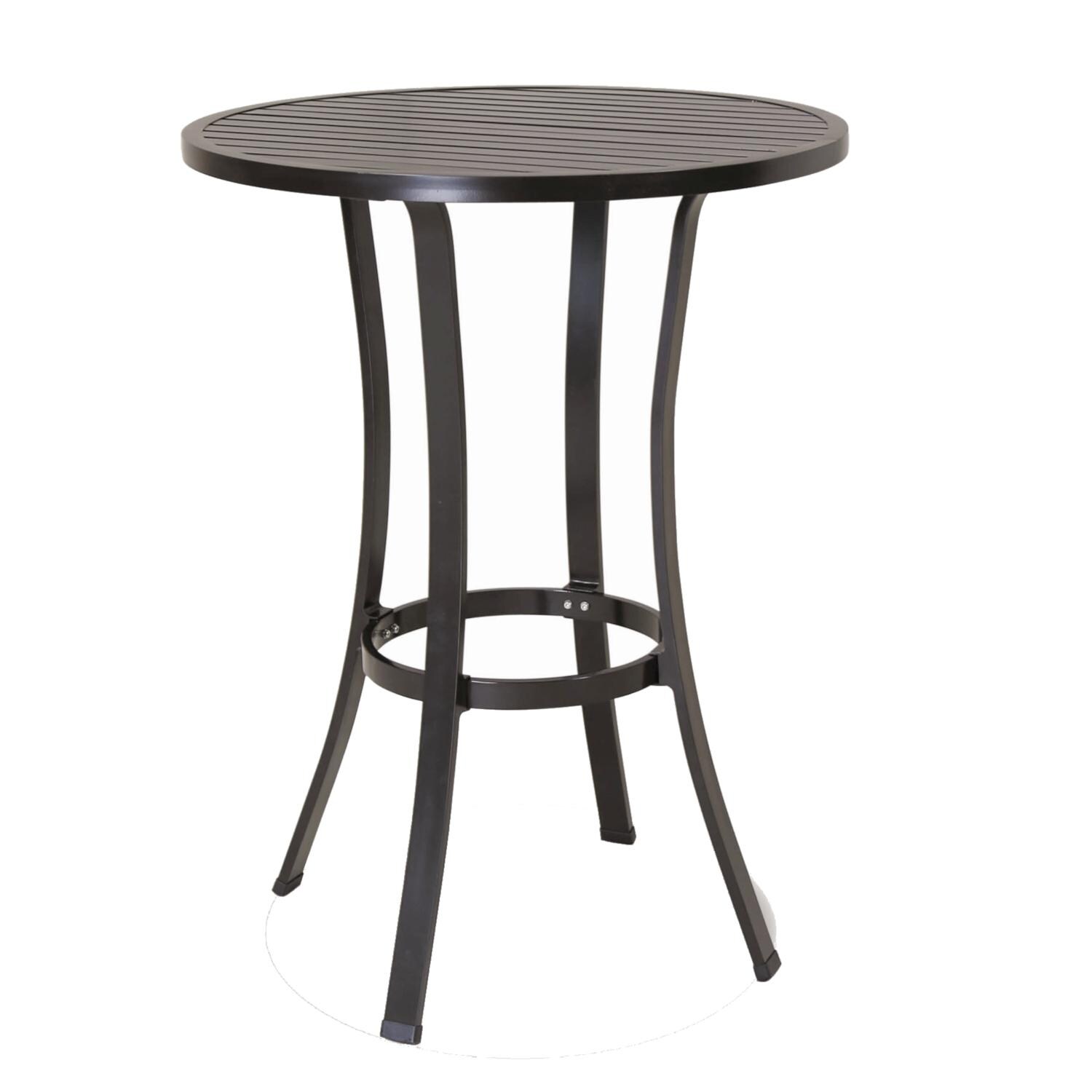 La Jolla 32 Inch Round Aluminum Patio Bar Table By Sunset West thumbnail