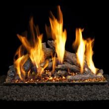 Peterson Real Fyre 18-Inch Shoreline Designer Oak Gas Log Set With Vented Natural Gas ANSI Certified P45 Burner - Match Light