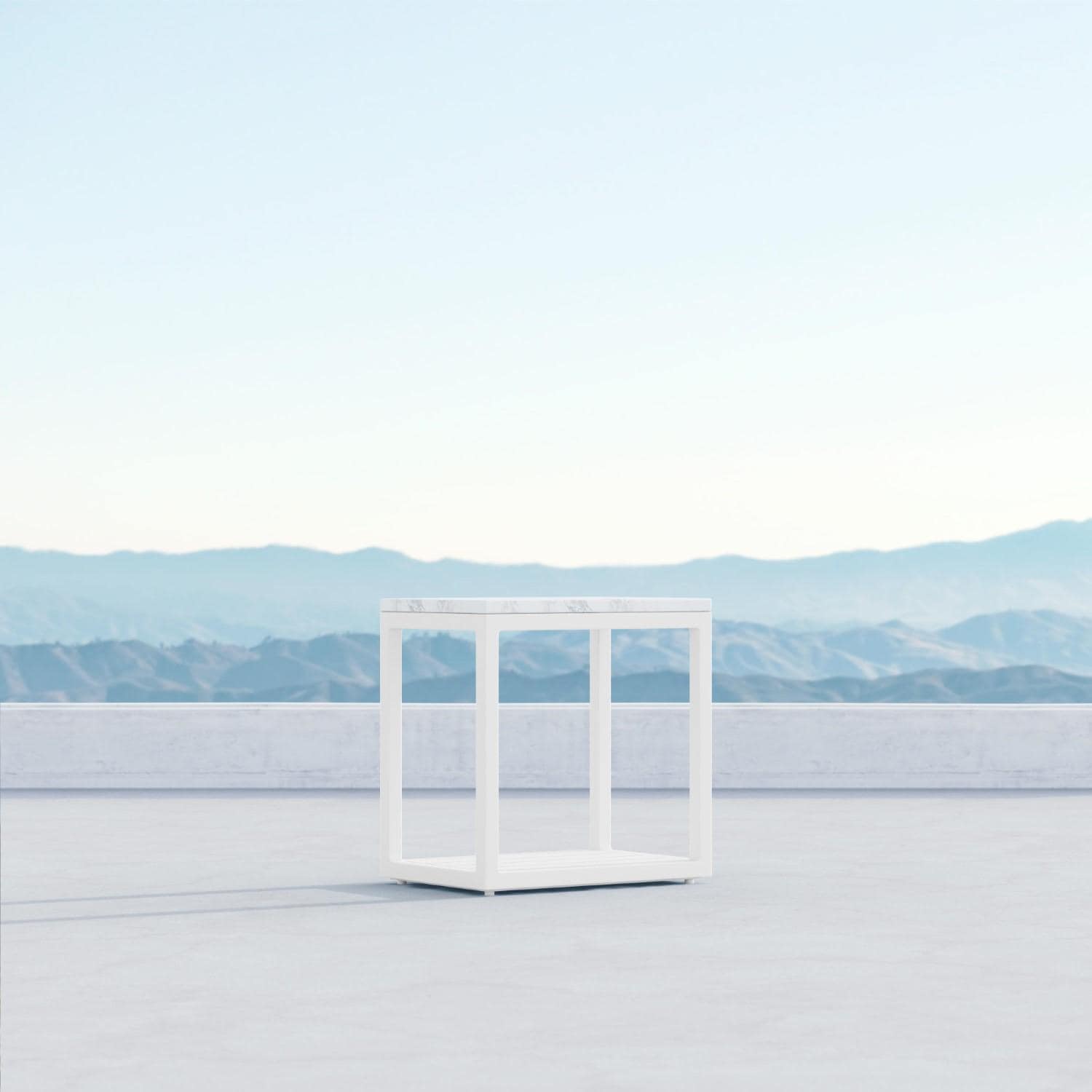 Seaview Aluminum End Table in White by Azzurro Living