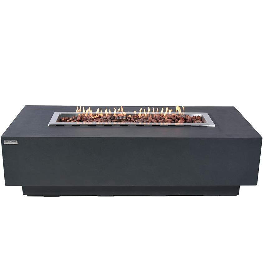 Elementi Granville OFG121DG-NG 60-Inch Natural Gas Dark Gray Fire Pit Table - Uncovered and Unlit thumbnail