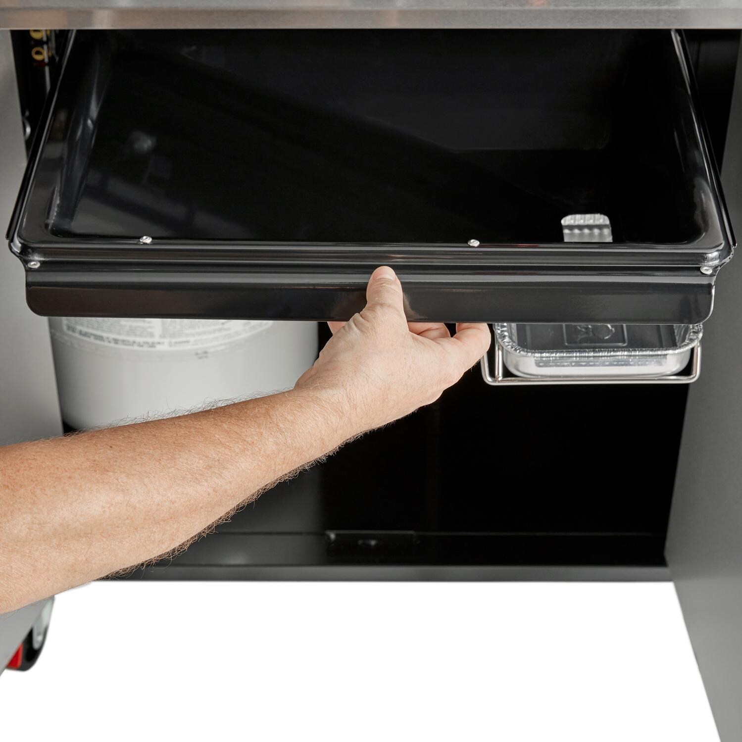 Weber GENESIS 35400001 S-335 Propane Gas Grill with Sear Burner & Side Burner - Stainless Steel - Pull & Clean Grease Management System - Detail thumbnail