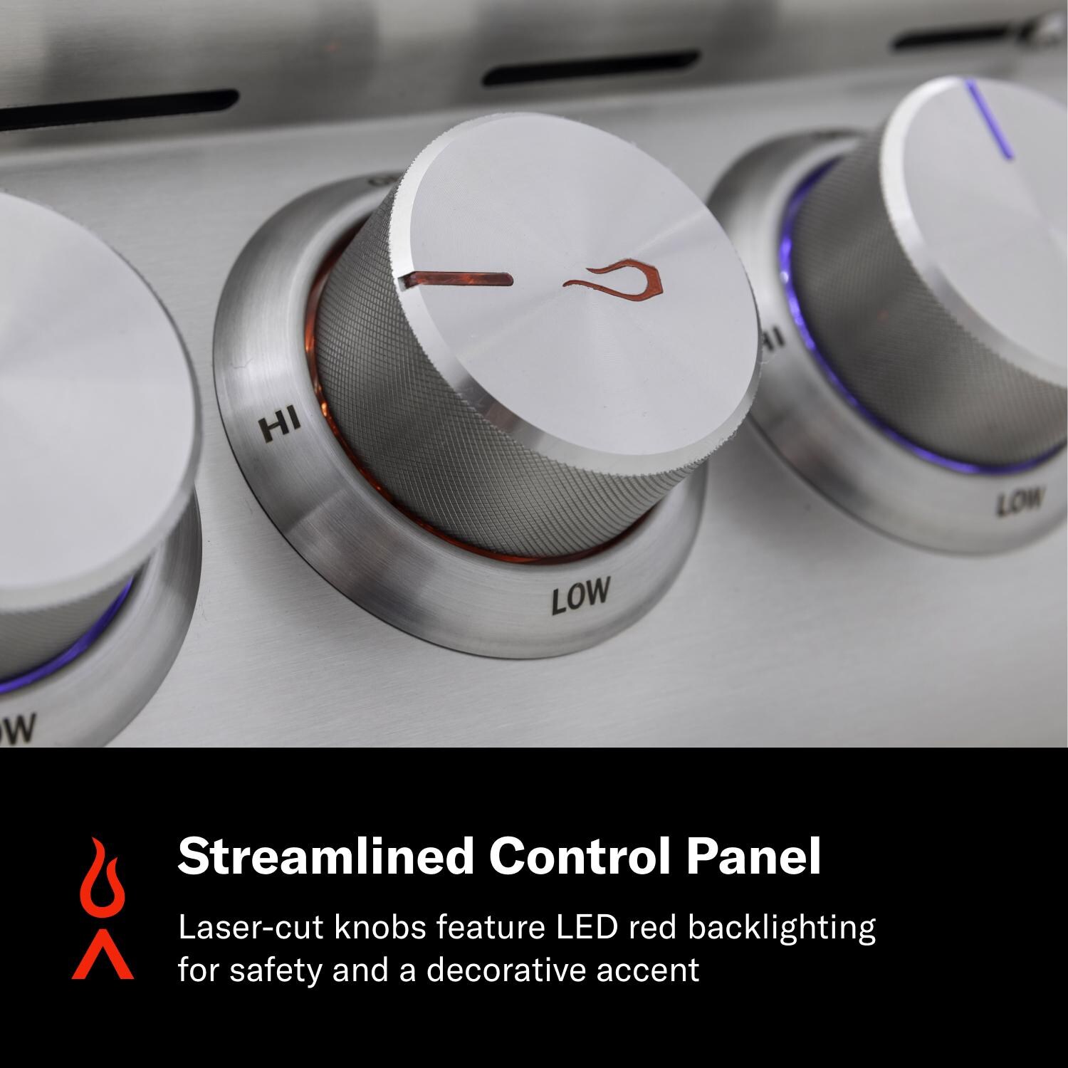 Blaze BLZ-4LTE3MG-LP Marine Grade Built-In Propane Grill - Streamlined Control Panel - Detail thumbnail