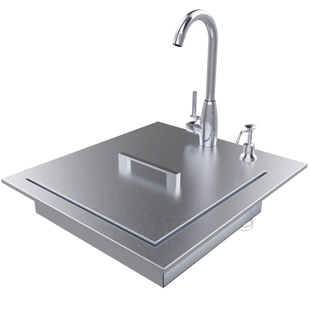 Sunstone ADASK20 20-Inch ADA Compliant Single Sink W/ Cover & Hot/Cold Faucet thumbnail