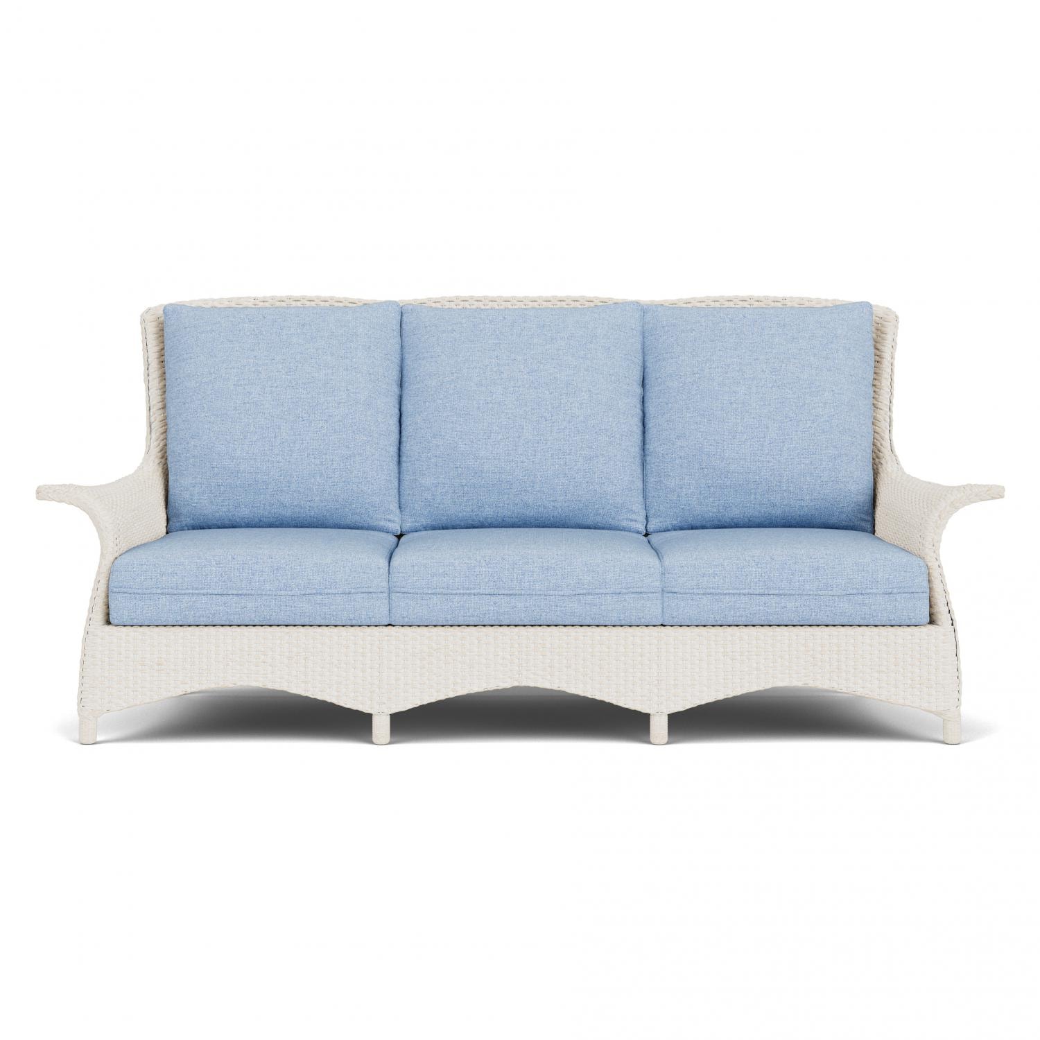 Mandalay Lloyd Loom Sofa in Antique White/Demo Skyway by Lloyd Flanders