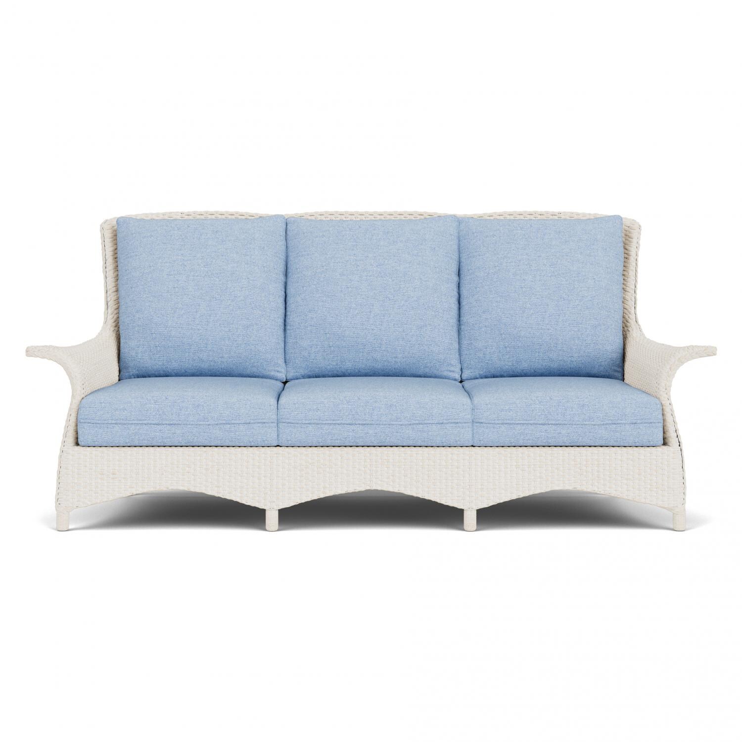 Mandalay Lloyd Loom Sofa in Antique White/Demo Skyway by Lloyd Flanders