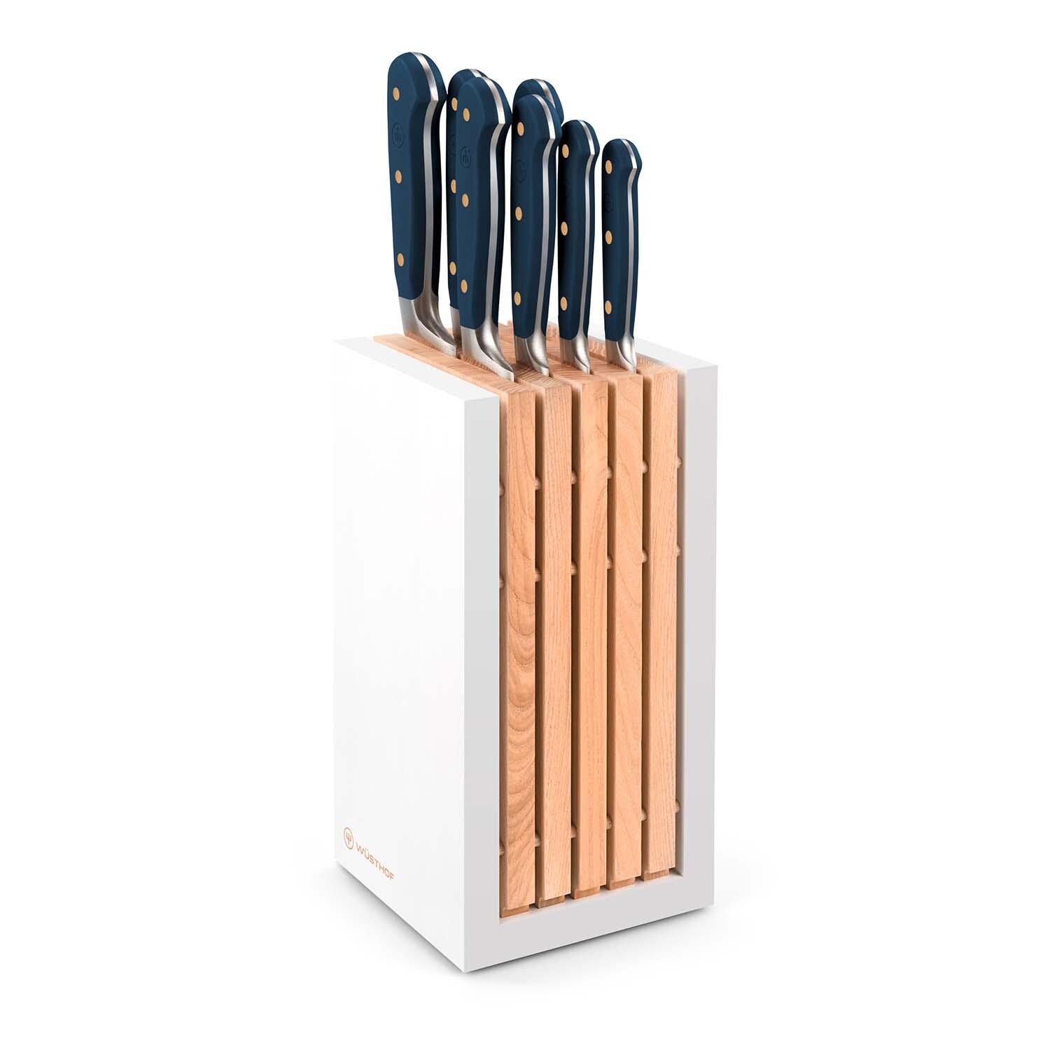 Wusthof 1091770716 Classic Wild Blueberry 8 Pc Knife Block Set -  Shown in Block - White Background thumbnail