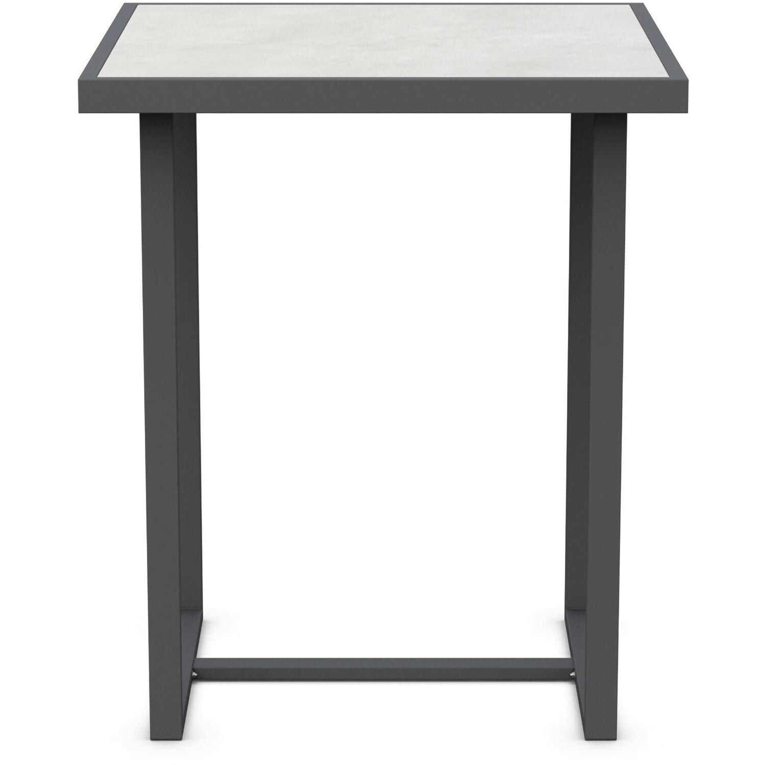 Azzurro Living Catalina 35 Inch Charcoal Aluminum Bar Table W/ Helena Dekton Top - Front - White Background thumbnail