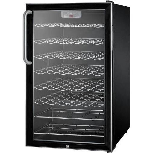 Summit 40 Bottle Built-In / Freestanding Commercial Wine Cellar / Cooler With Towel Bar Handle - SWC525LBI7TB - Angle View thumbnail