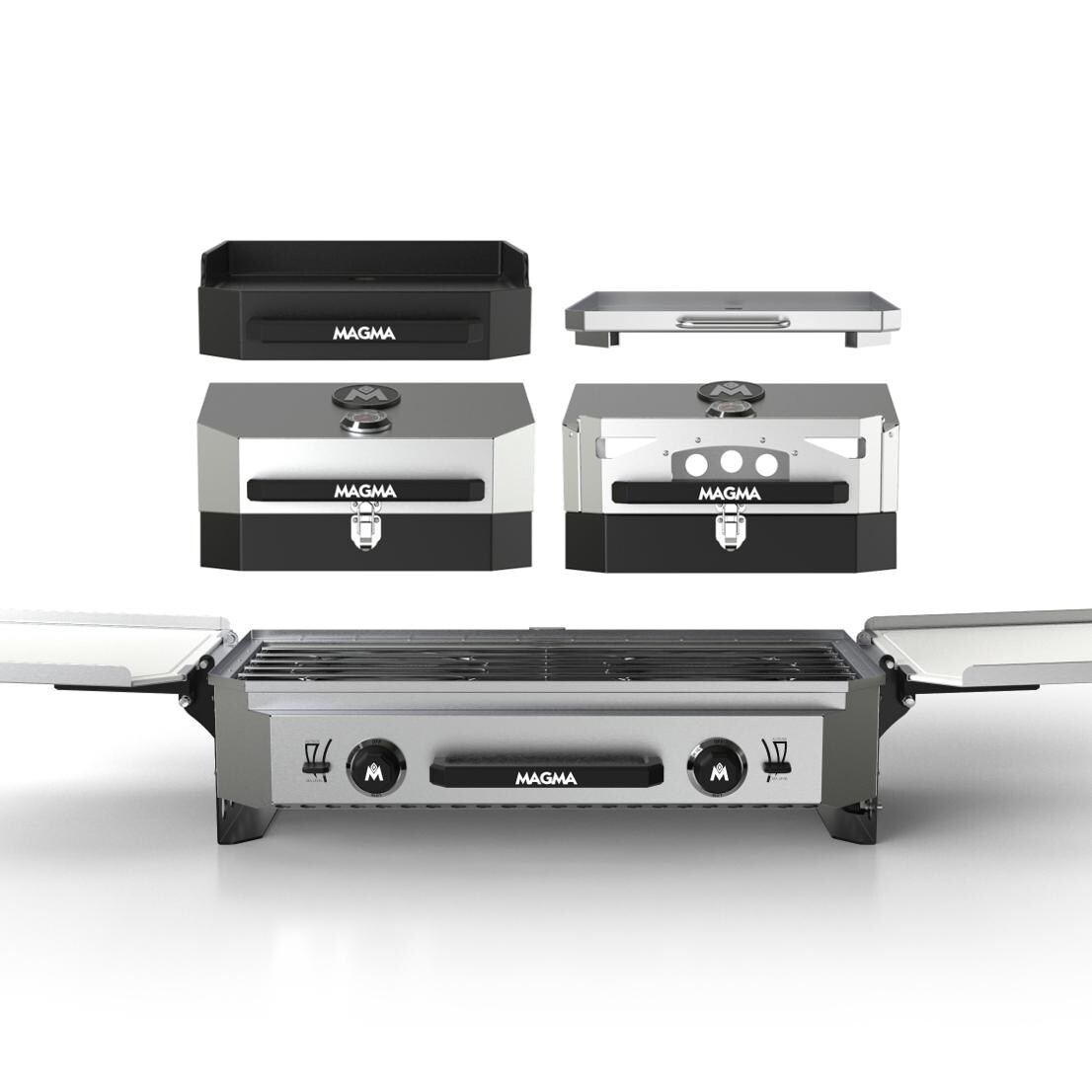 Magma Crossover Double Burner Firebox Outdoor Cooker With Complete Accessory Topper Bundle thumbnail
