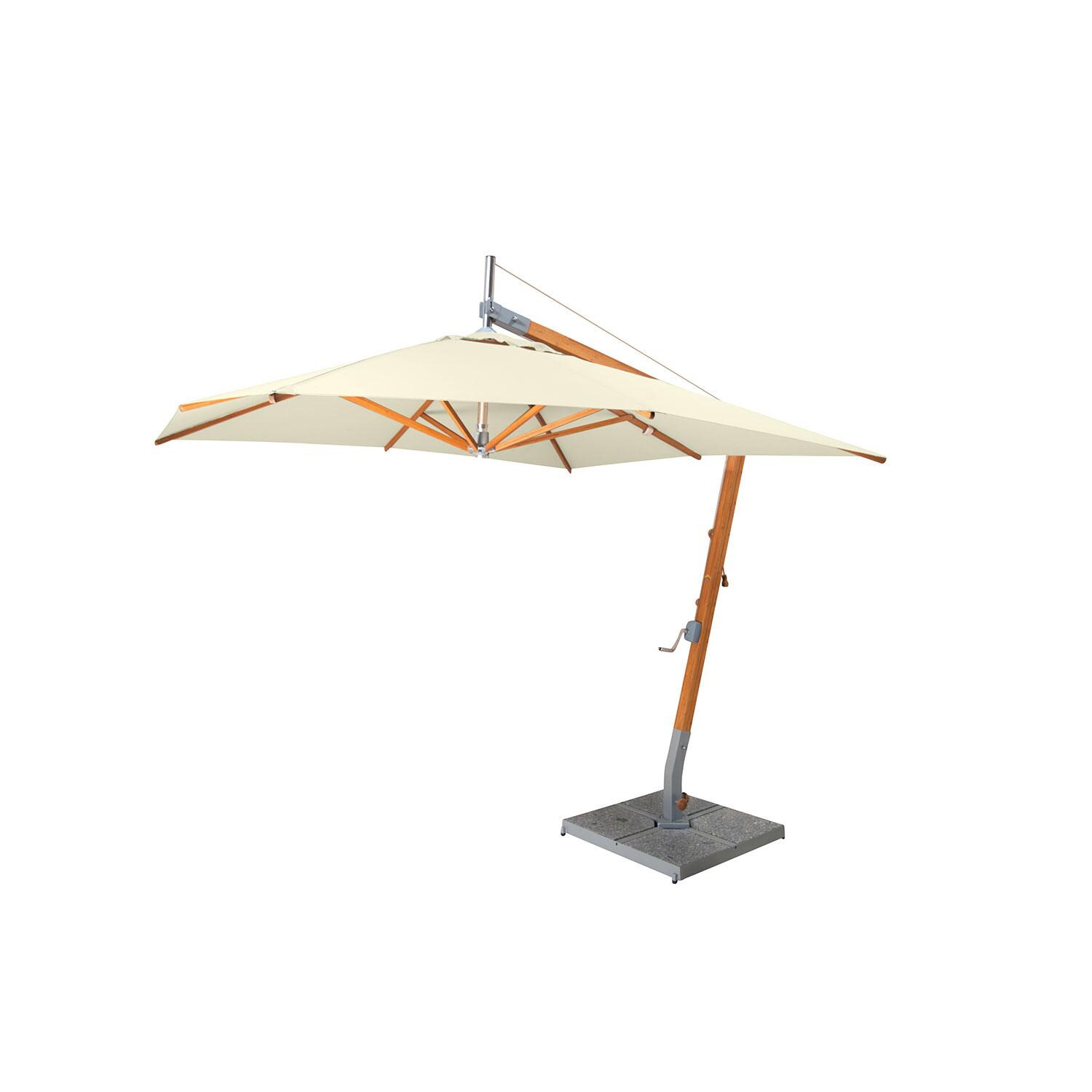 Bambrella Sirocco 8.5 Ft. Square Sidewind Bamboo Umbrella - Ecru Canopy