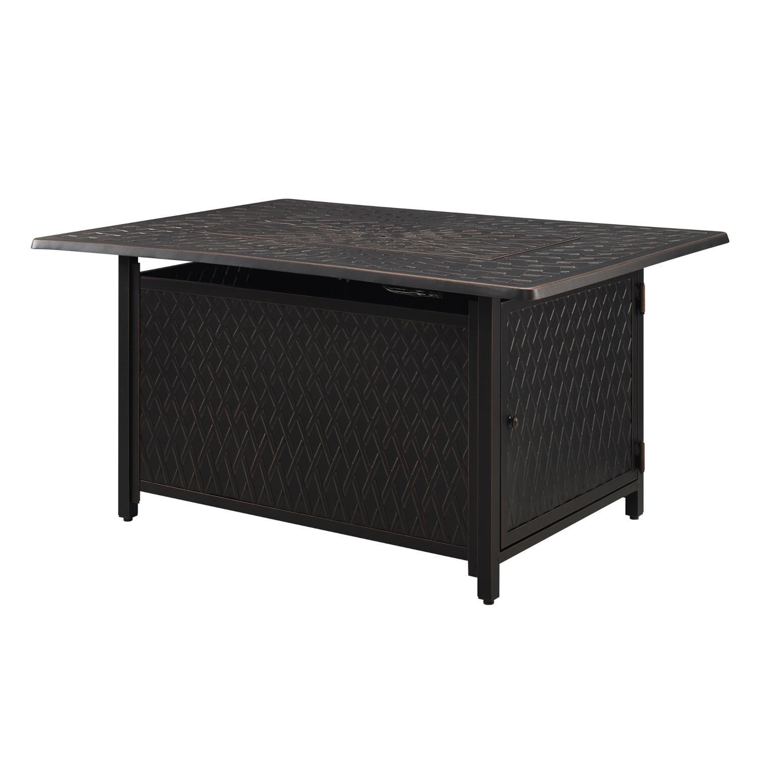 Ultimate Patio 63182-NG Palm Way 48-Inch Rectangular Aluminum Natural Gas Fire Pit - Full View thumbnail