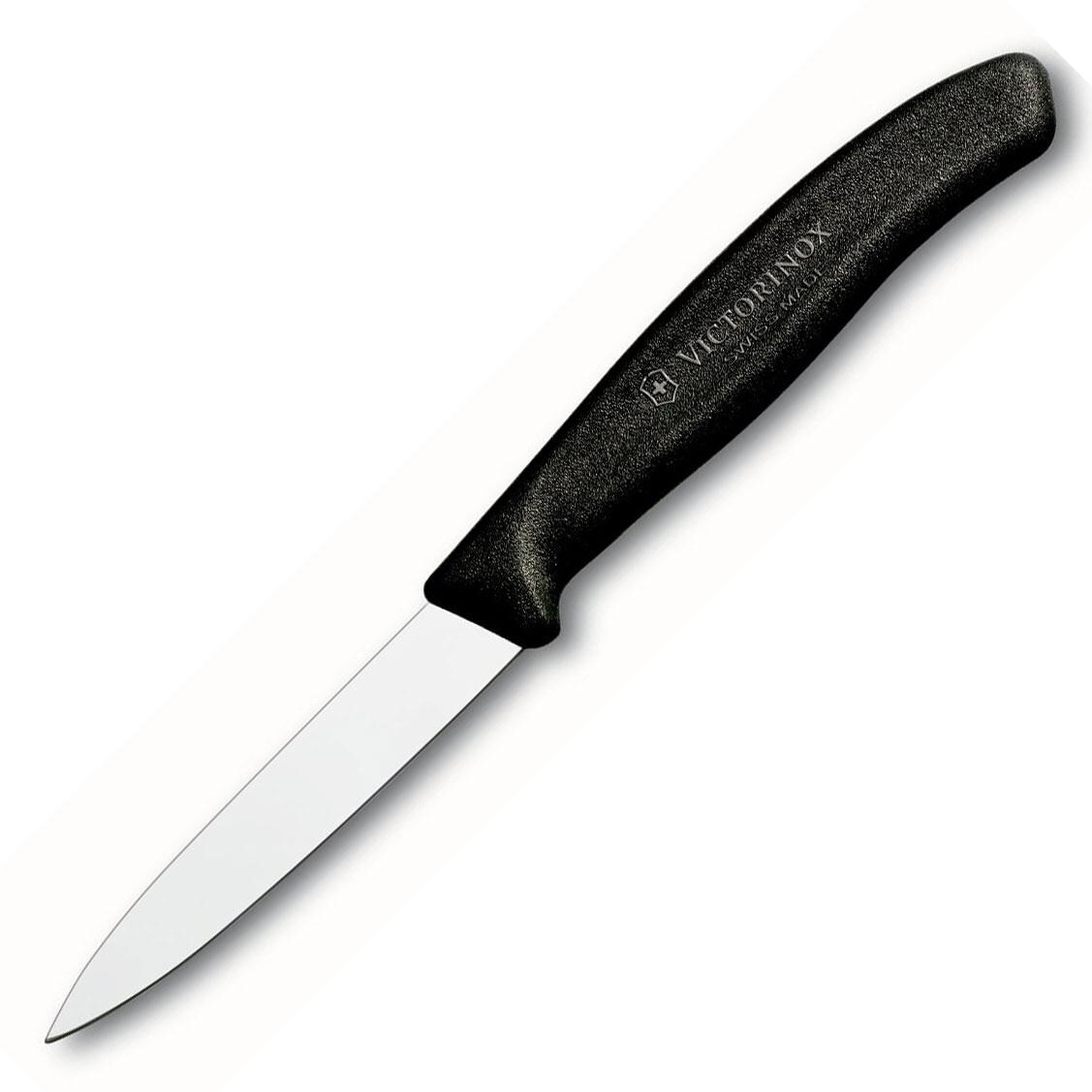 Victorinox Swiss Classic 3-1/4 Inch Spear Point Straight Edge Paring Knife - Black thumbnail