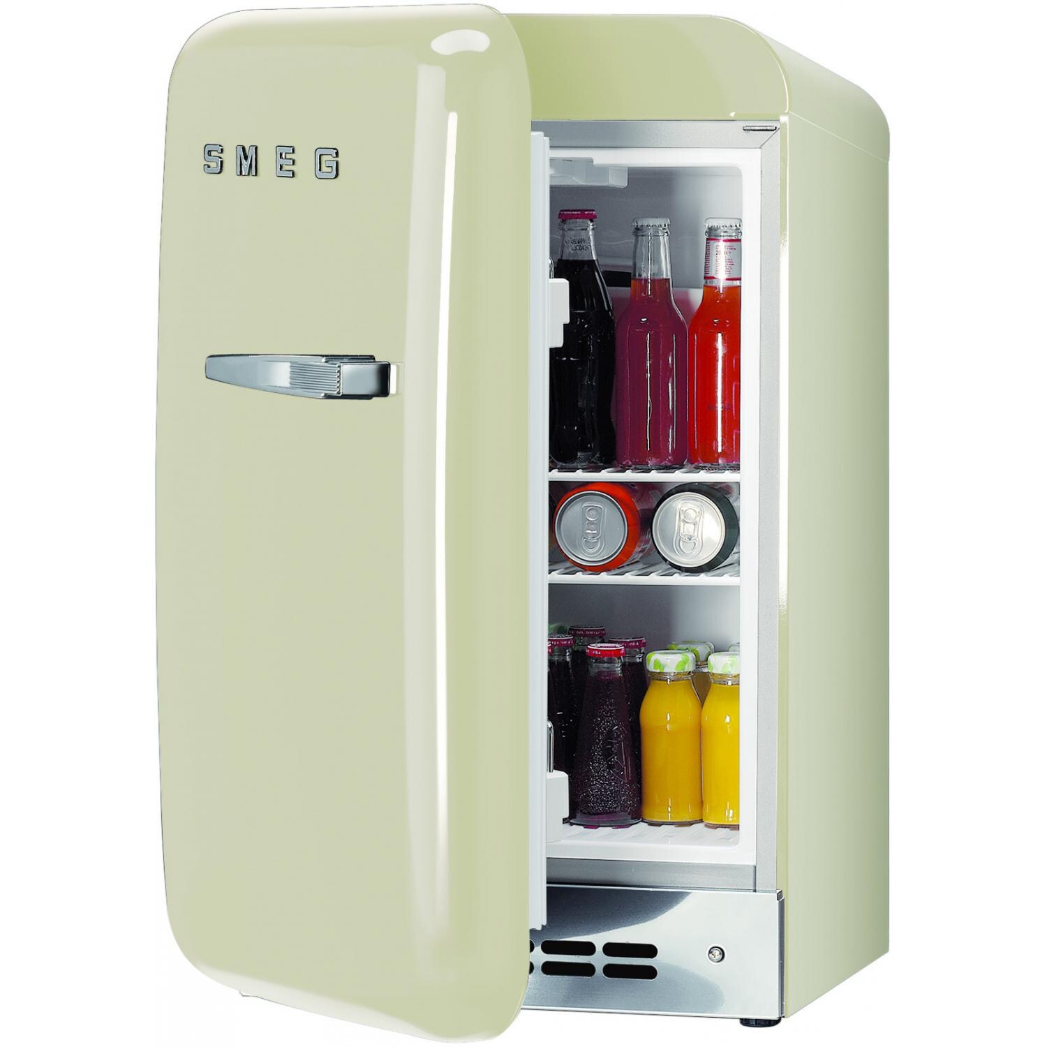 SMEG 1.5 Cu. Ft. Retro Style Cream Compact Refrigerator with Two Adjustable Shelves - FAB5ULP thumbnail