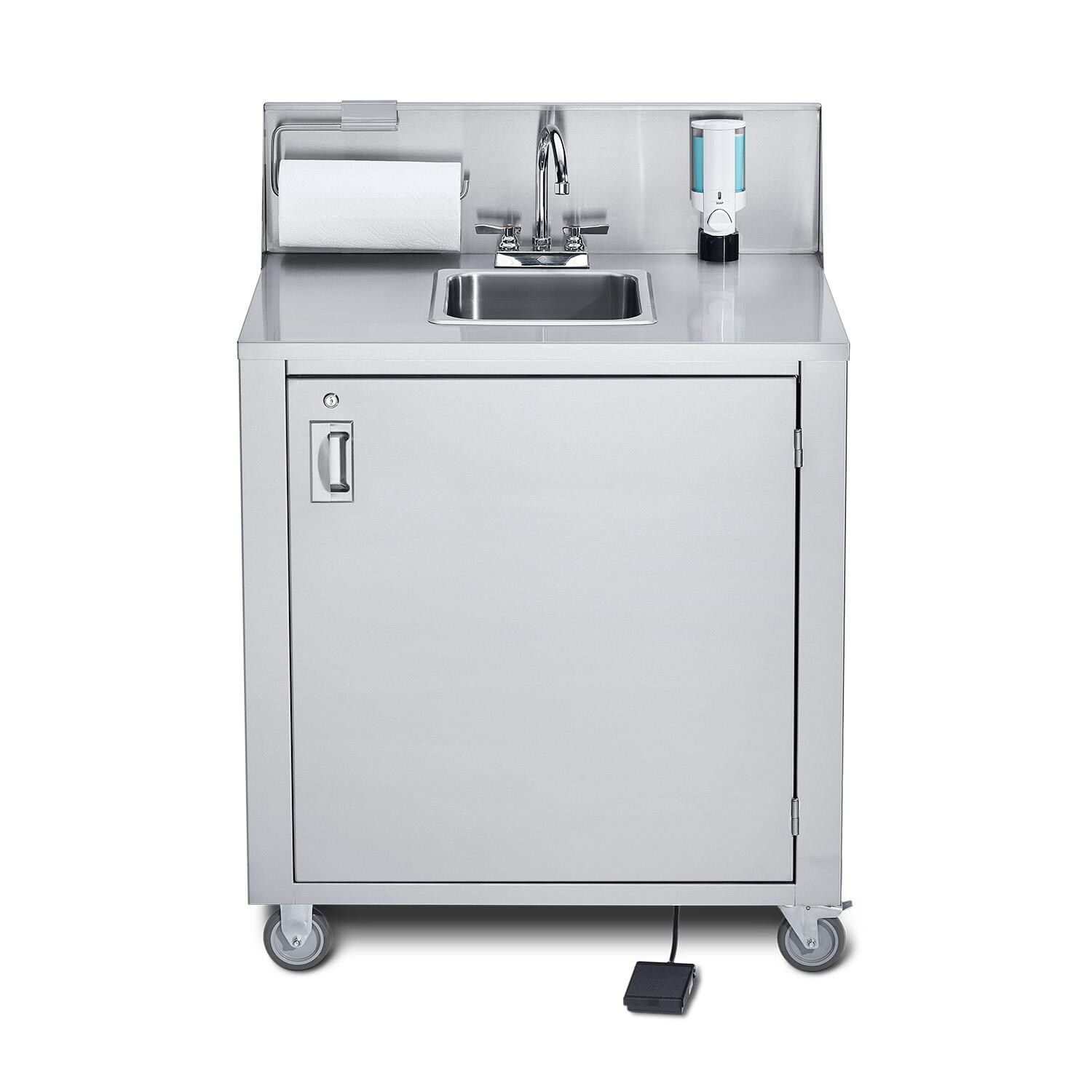 Crown Verity CV-PHS-1 Single Stainless Hot & Cold Water Handwashing Sink thumbnail