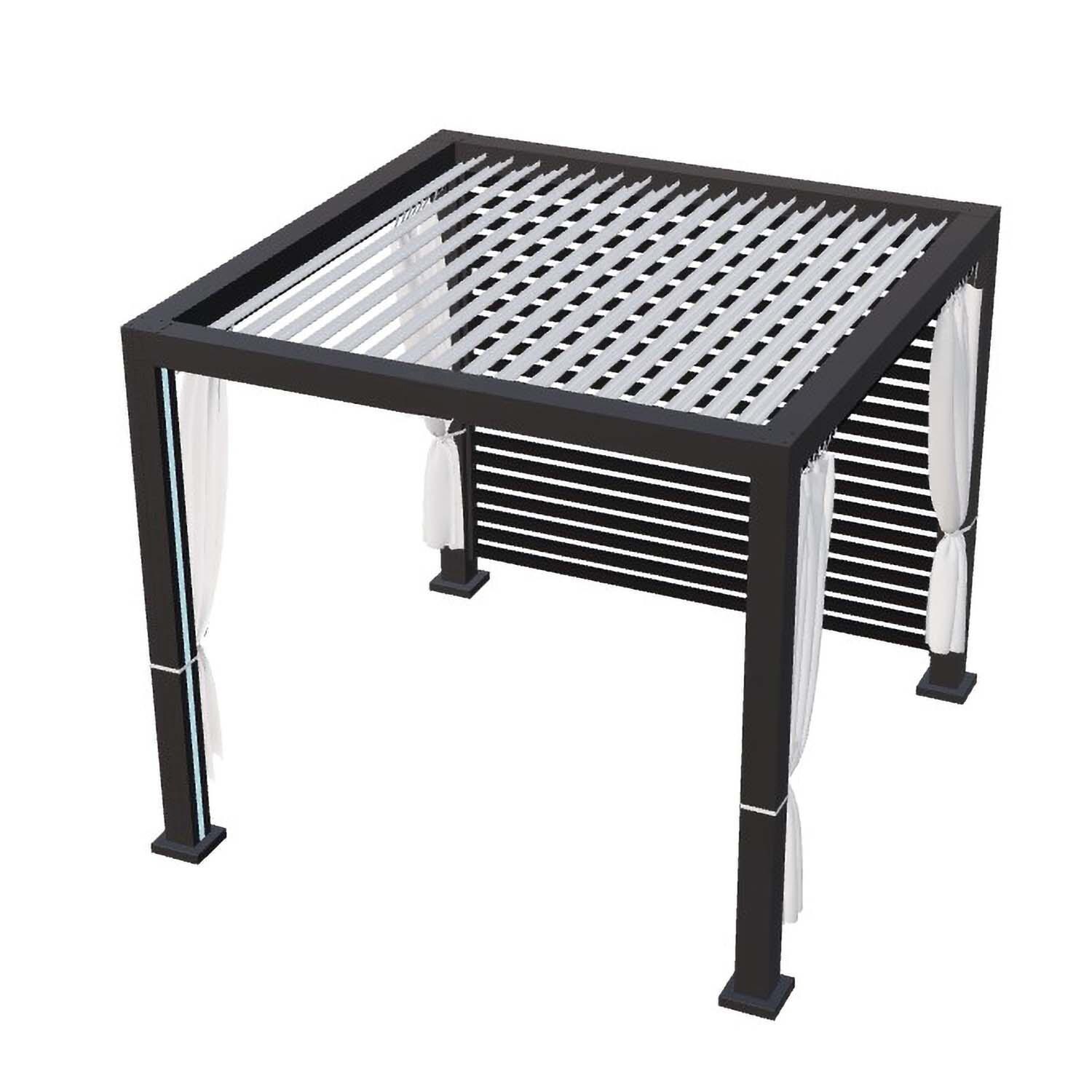 10 - x10 - Cabana in Black w/ White Louvers by Lakeview Outdoor Designs - White Background thumbnail