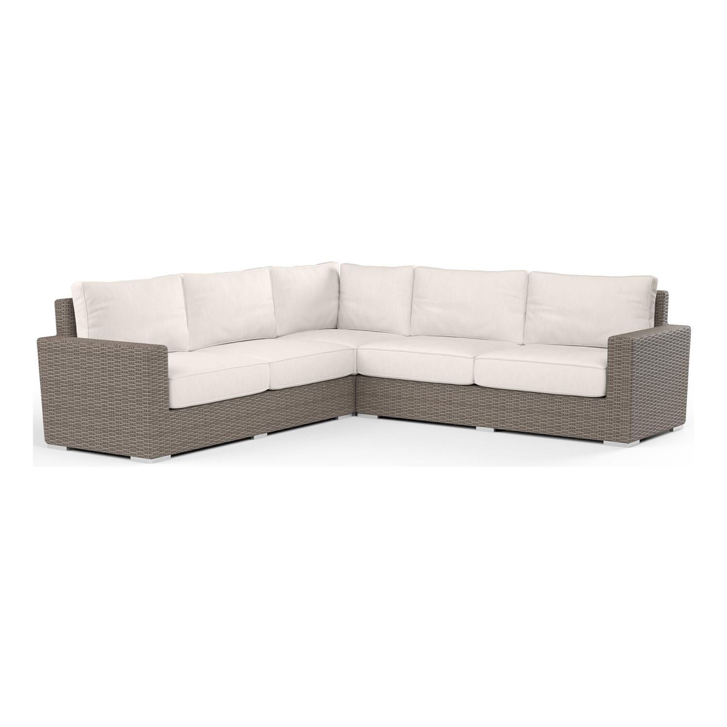 Coronado 5 Person Wicker Sofa in Driftwood/Canvas Natural by Sunset West