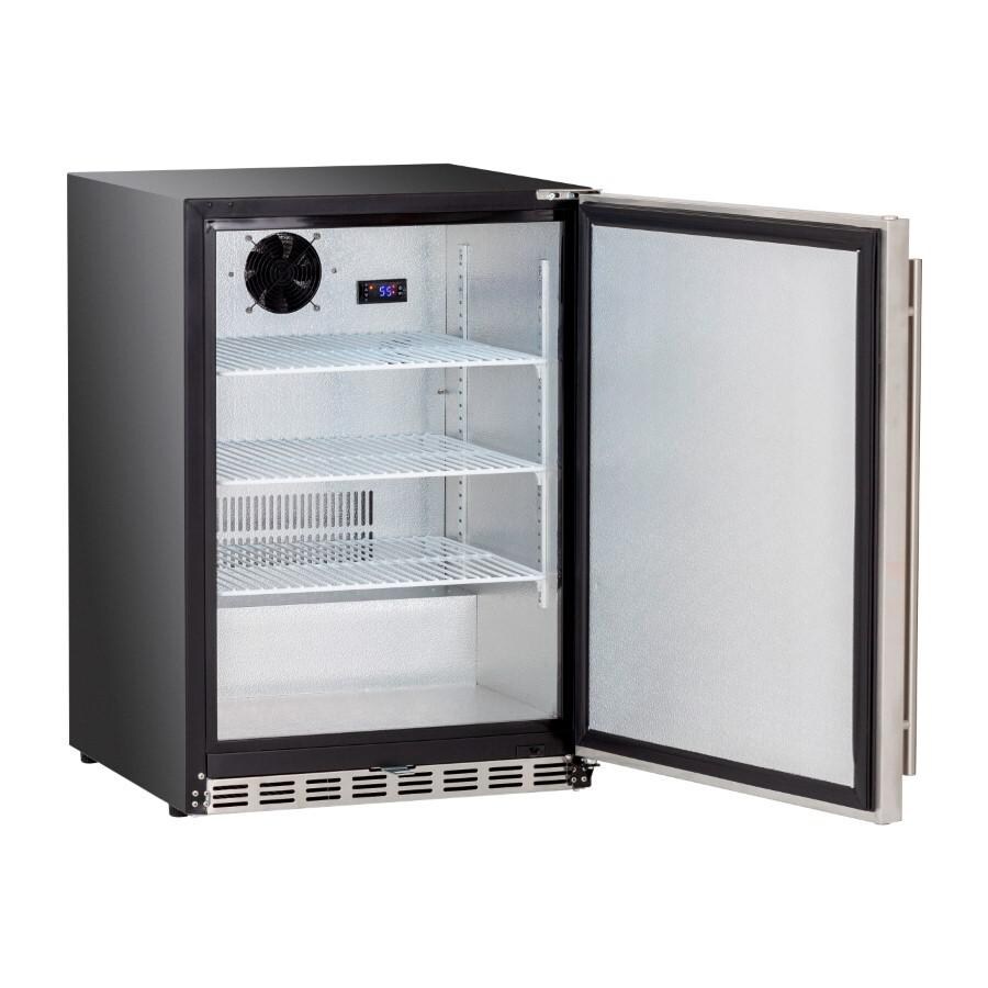 American Made Grills AMG-RFR-24S 5.3c Outdoor Rated Fridge - Open Angled View thumbnail