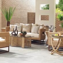 Aviano 7 Piece Wicker Patio Conversation Set W/ Sunbrella Fabric By Tommy Bahama image