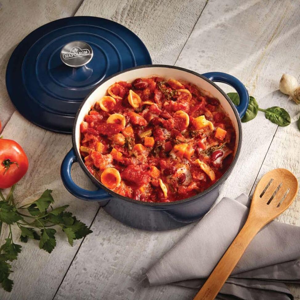 Napoleon 70152 Cast Iron Round Casserole Dish - Lifestyle thumbnail