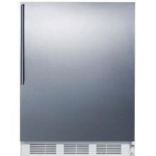 Summit 24-Inch 5.5 Cu. Ft. Compact Refrigerator - Stainless Steel / Black Cabinet - FF61BISSHV image