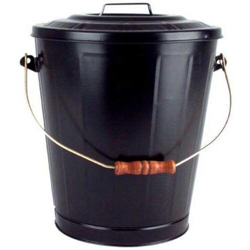 UniFlame Black Fireplace Ash Bin With Lid - C-1709B