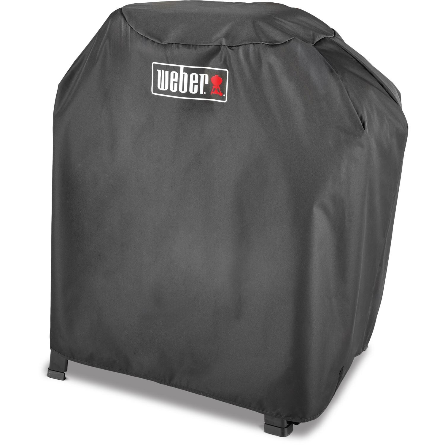 Weber 3401288 Polyester Premium Grill Cover for Lumin Grill on Fixed Stand - Angled Right - White Background thumbnail