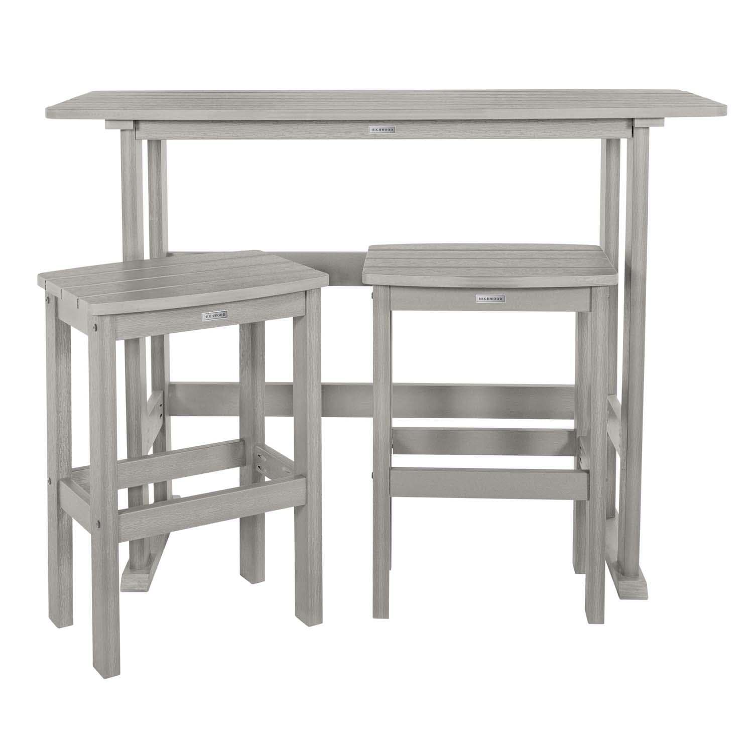 Hart Lane 3 Pc Recycled Plastic Bar Height Dining Set in Harbor Gray By Lakeview Outdoor Designs - White Background thumbnail