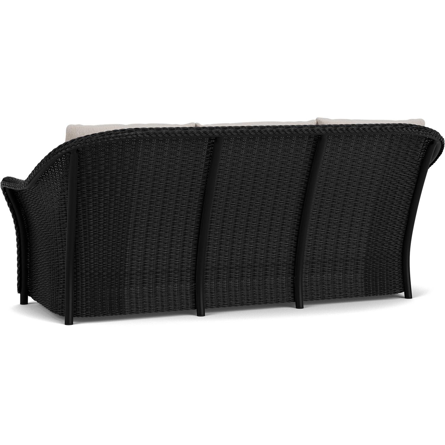 Lloyd Flanders Weekend Retreat Sofa in Ebony Finish W/ Remy Cloud Fabric - Back Left thumbnail