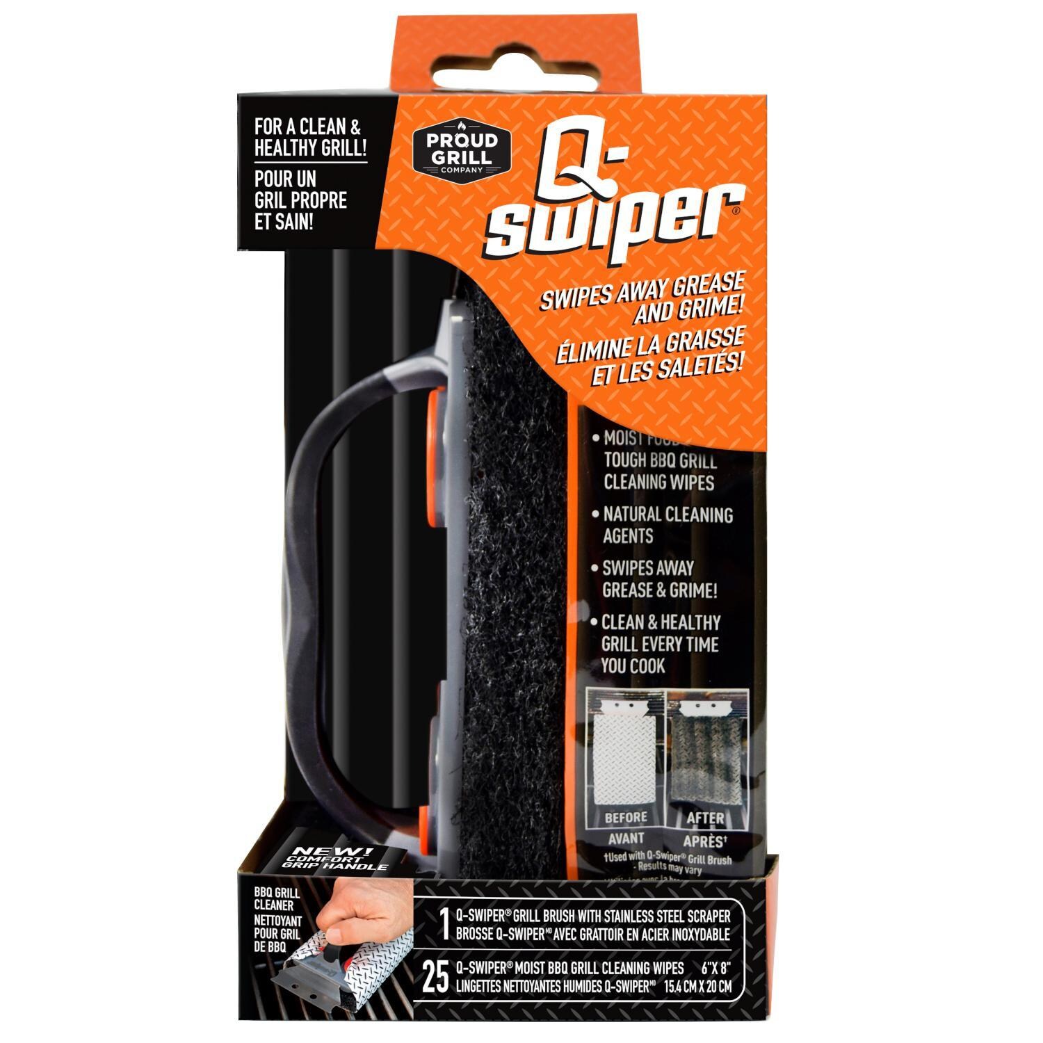 Proud Grill Company 1801C Q-Swiper Grill Cleaner Set - Q-Swiper - White Background thumbnail