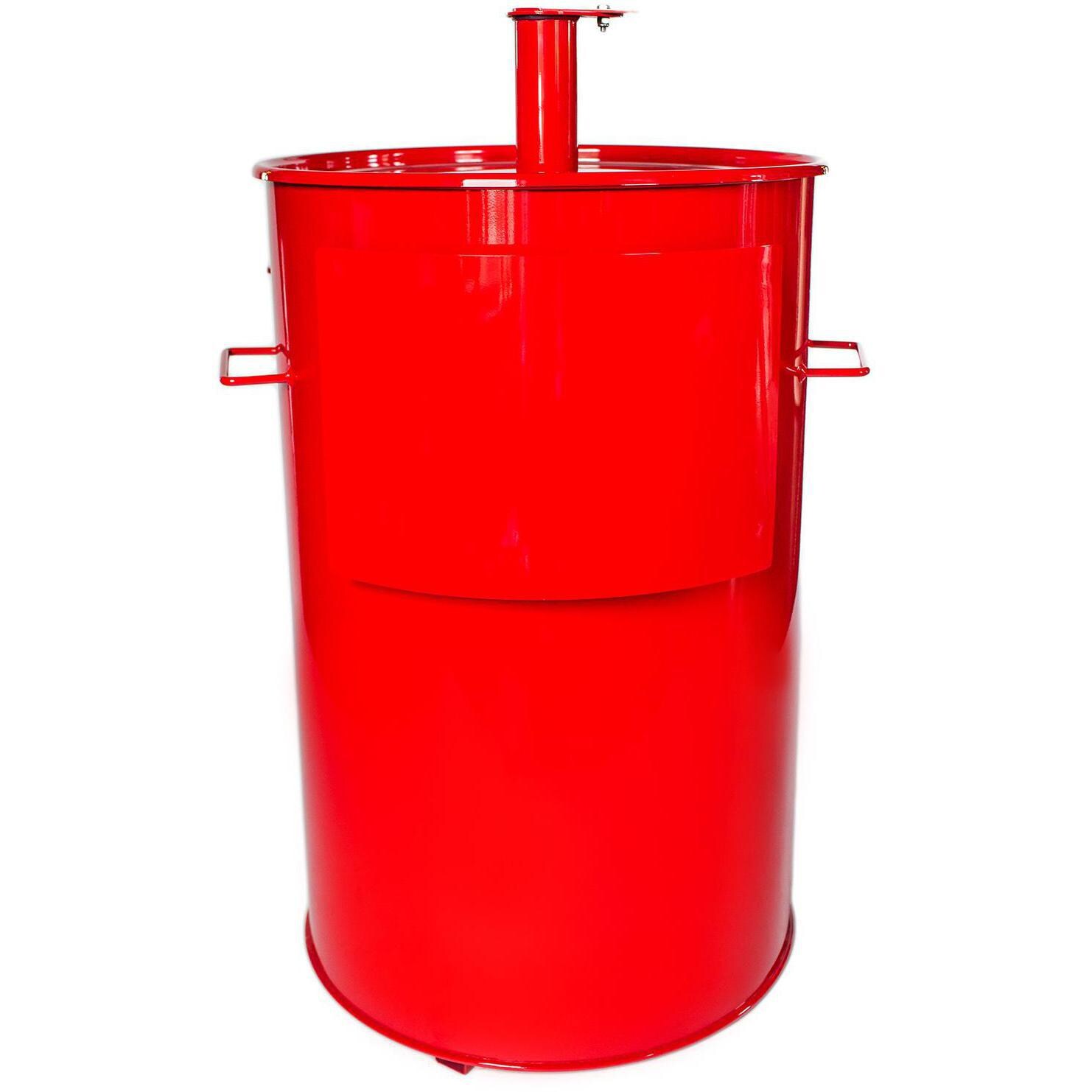 Gateway Drum Smokers 55133 55 Gallon Charcoal BBQ Smoker - Red - Logo Plate For Custom Graphics thumbnail