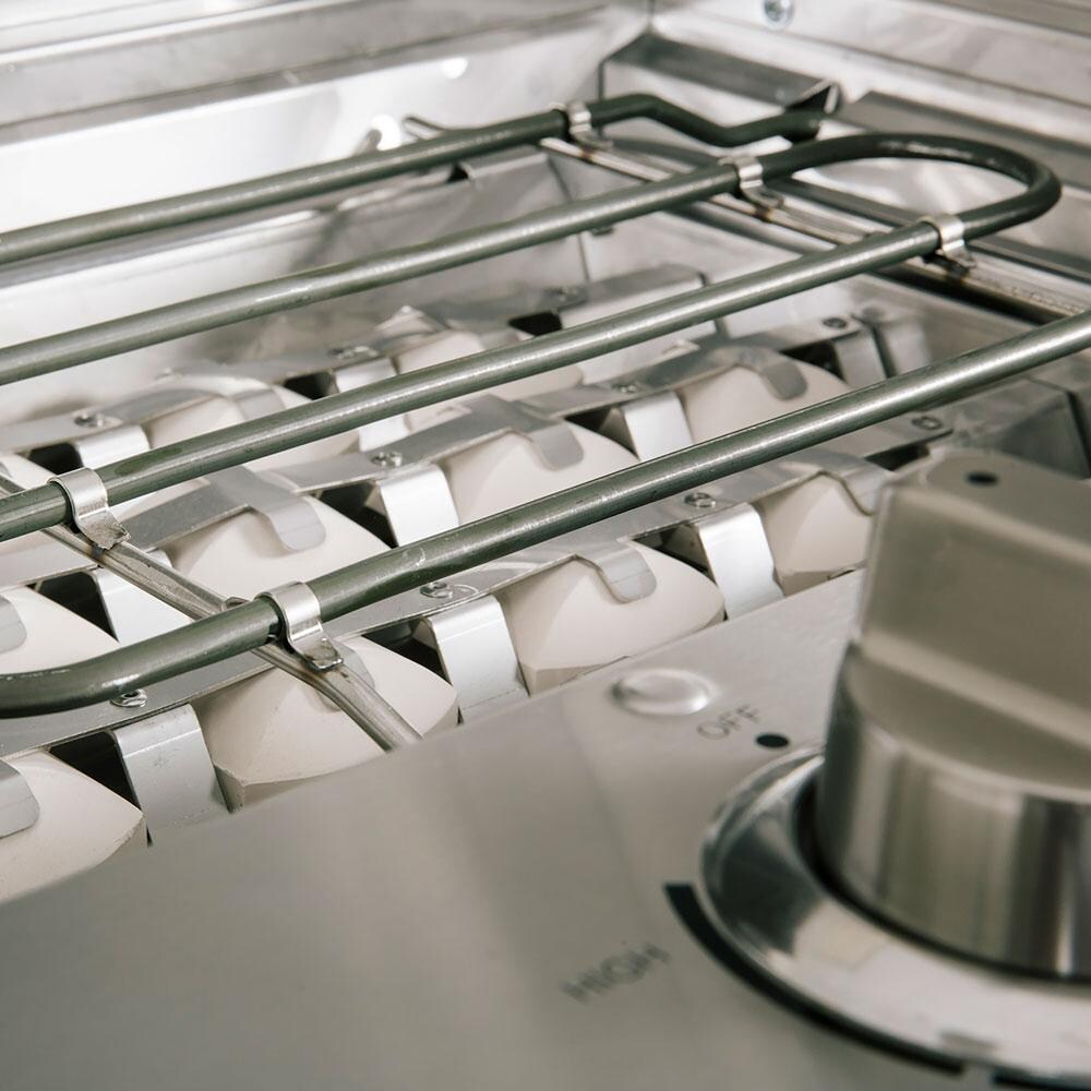 Coyote RTAC-E3S-SB-C1EL120SM Ready-To-Assemble 3 Ft Outdoor Kitchen Island With 18-Inch Electric Grill And Access Door - Stacked Stone/Brown Terra - Heating Element & Ceramic Briquettes thumbnail