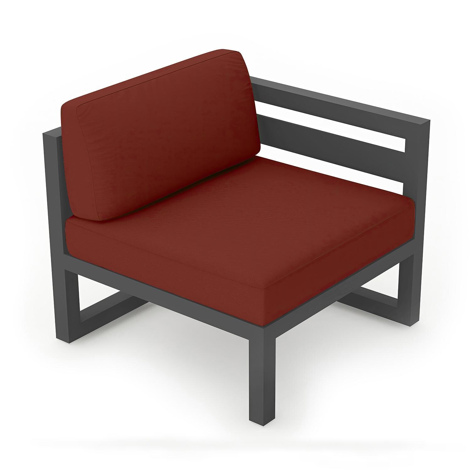 Misty Cove Right Arm Club Chair in Slate w/Canvas Henna Cushions by Lakeview- Top Angle View - White Background thumbnail