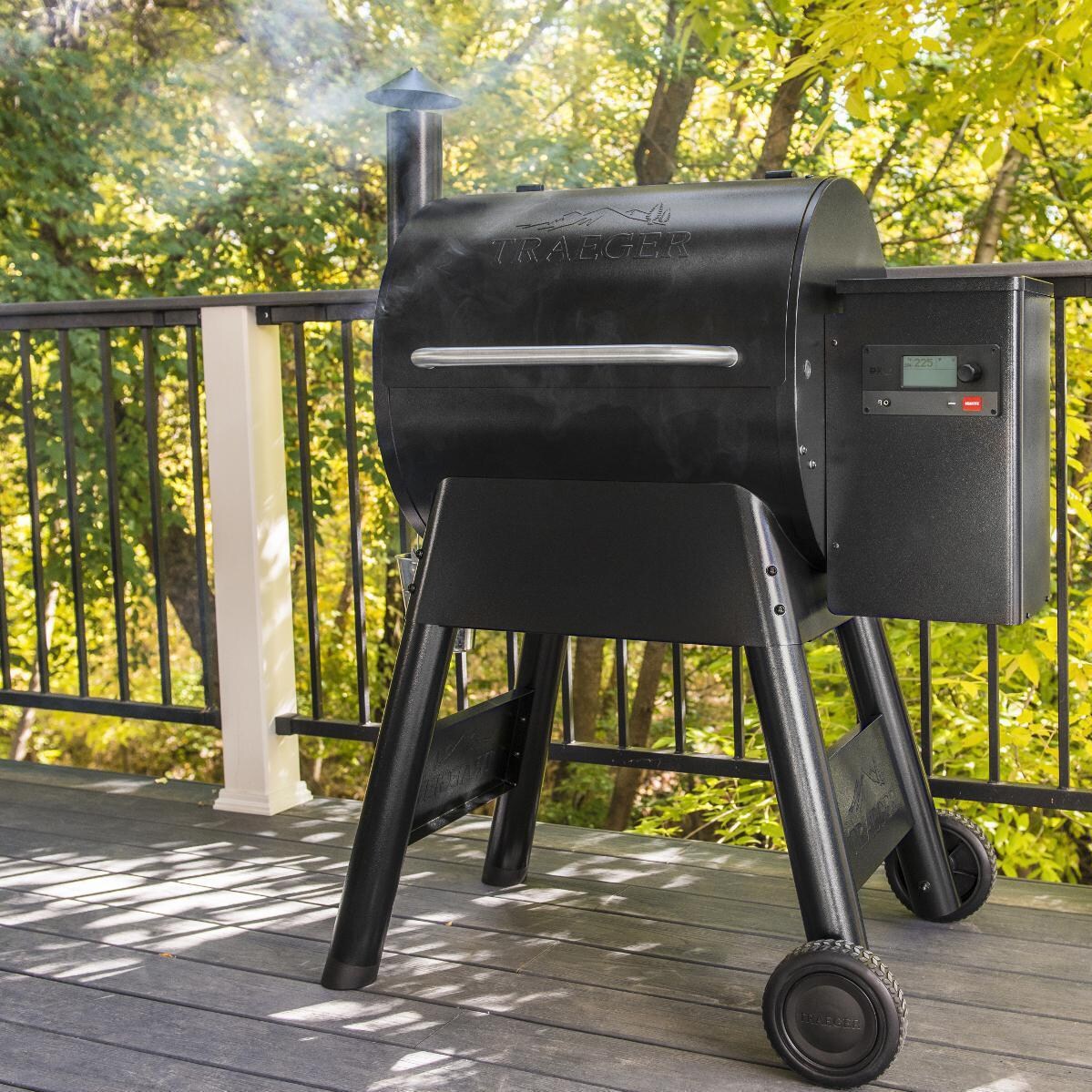 Traeger TFB57GLE Pro 575 Black Wood Pellet Grill - Hero - Lifestyle thumbnail