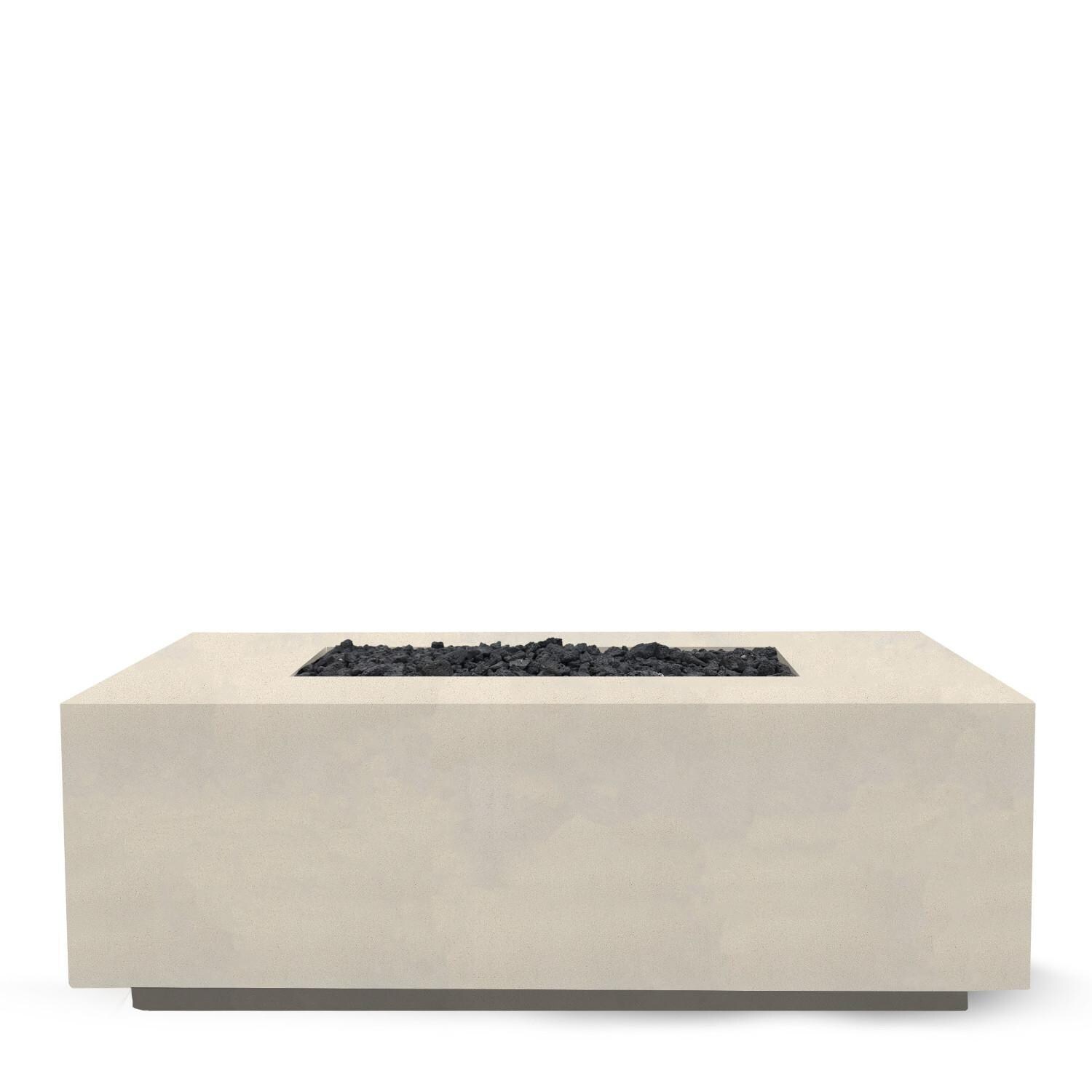 Porto 58-in Rectangular GFRC Propane Fire Pit in Coastal by Prism Hardscapes