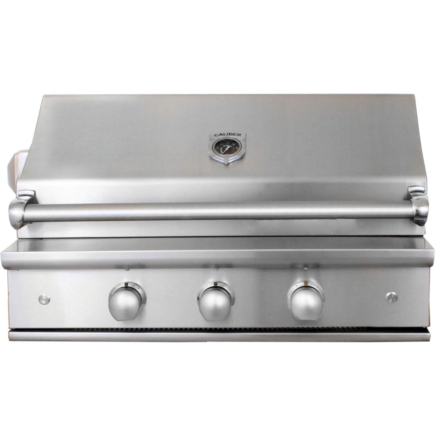 Caliber CrossFlame Silver 35-Inch Built-In Natural Gas Grill With Rotisserie thumbnail