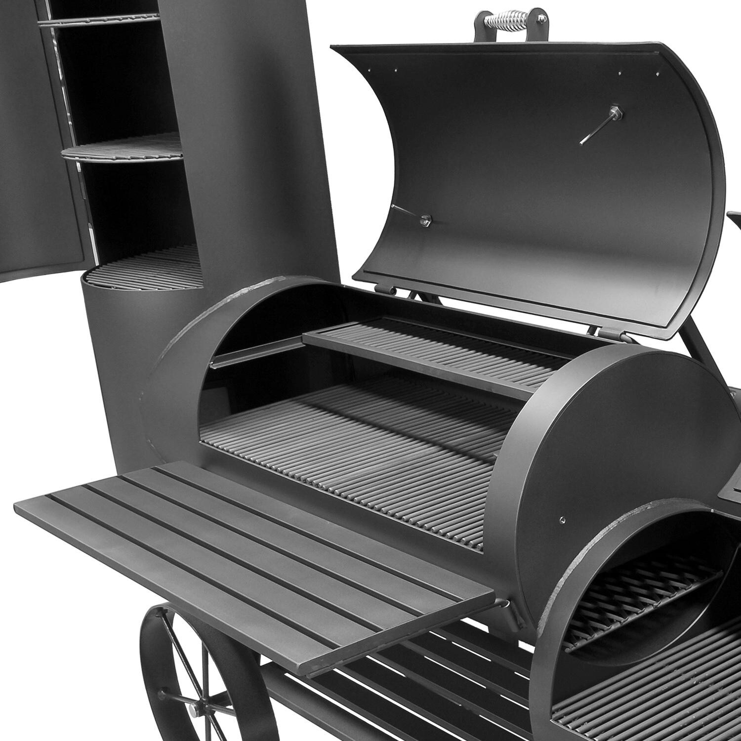 2075 - BBQ Pit Boys Big Ben Offset Charcoal Smoker - Smoker Interior Close-Up thumbnail