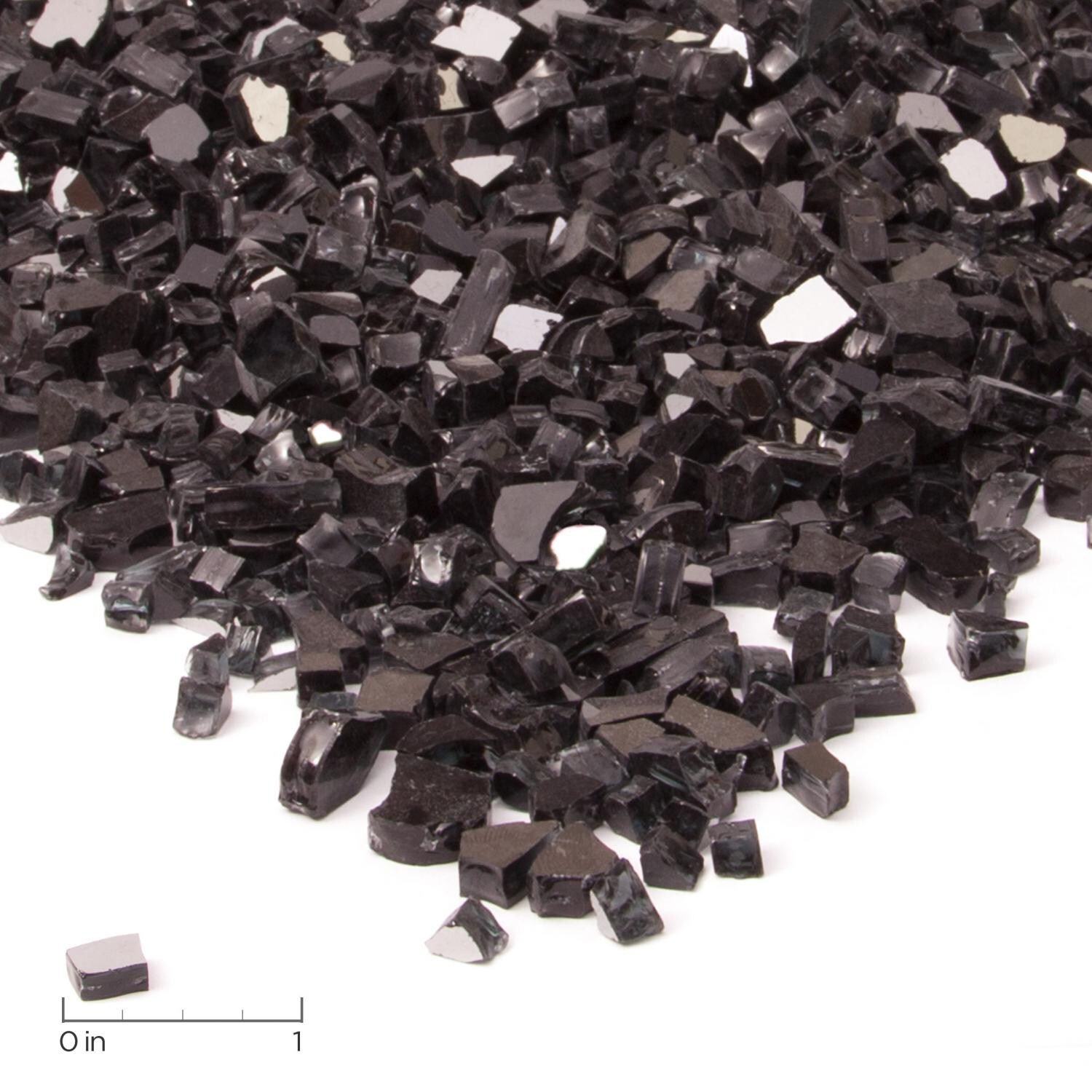 Real Flame 1/4-Inch Black Reflective Fire Glass - 20 Lbs image