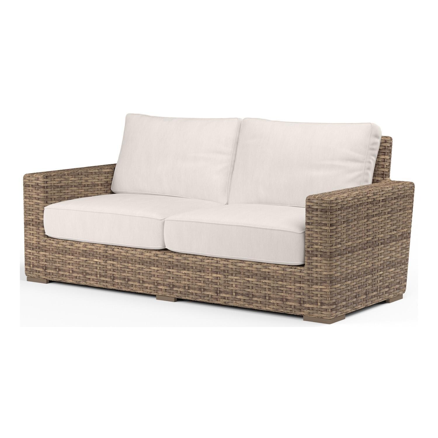 Havana Wicker Loveseat in Tobacco/Canvas Natural by Sunset West