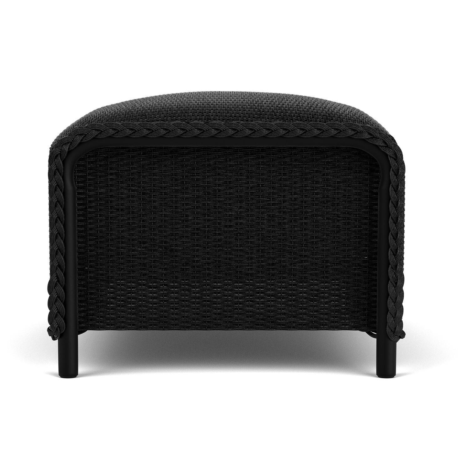 Lloyd Flanders Reflections 4-Piece Seating Set W/ Ottoman & End Table in Ebony Finish - Ottoman Side thumbnail