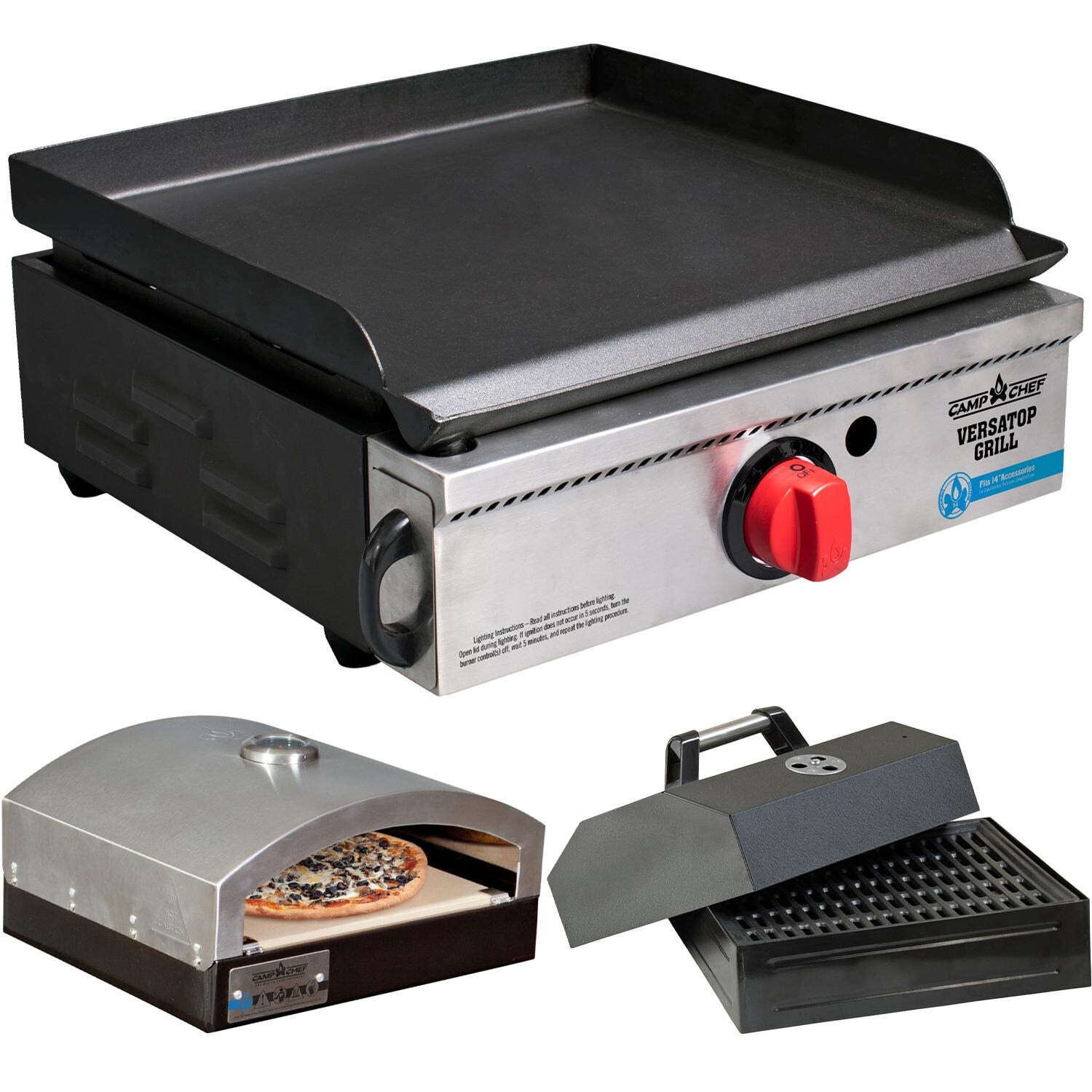 Camp Chef VersaTop 250 Portable Flat Top Grill w/ Grill Box & Artisan Pizza Oven Accessory - FTG250