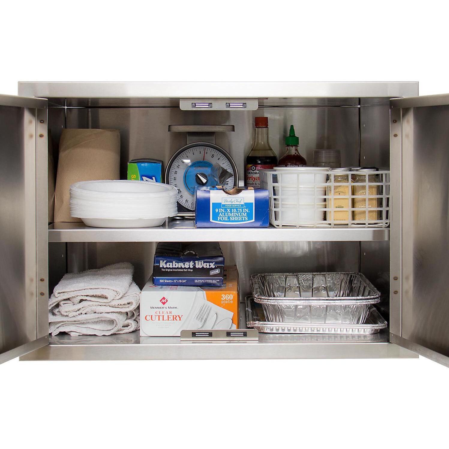 BBQGuys Aspen Series 36-Inch Stainless Steel Enclosed Cabinet Storage With Shelf - DISCONTINUED