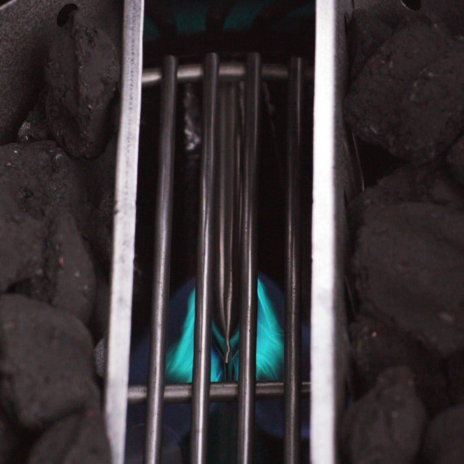 Weber 18501101 Summit 24-Inch Kamado S6 Charcoal Grill Center - Charcoal Basket - Fire On - Detail thumbnail