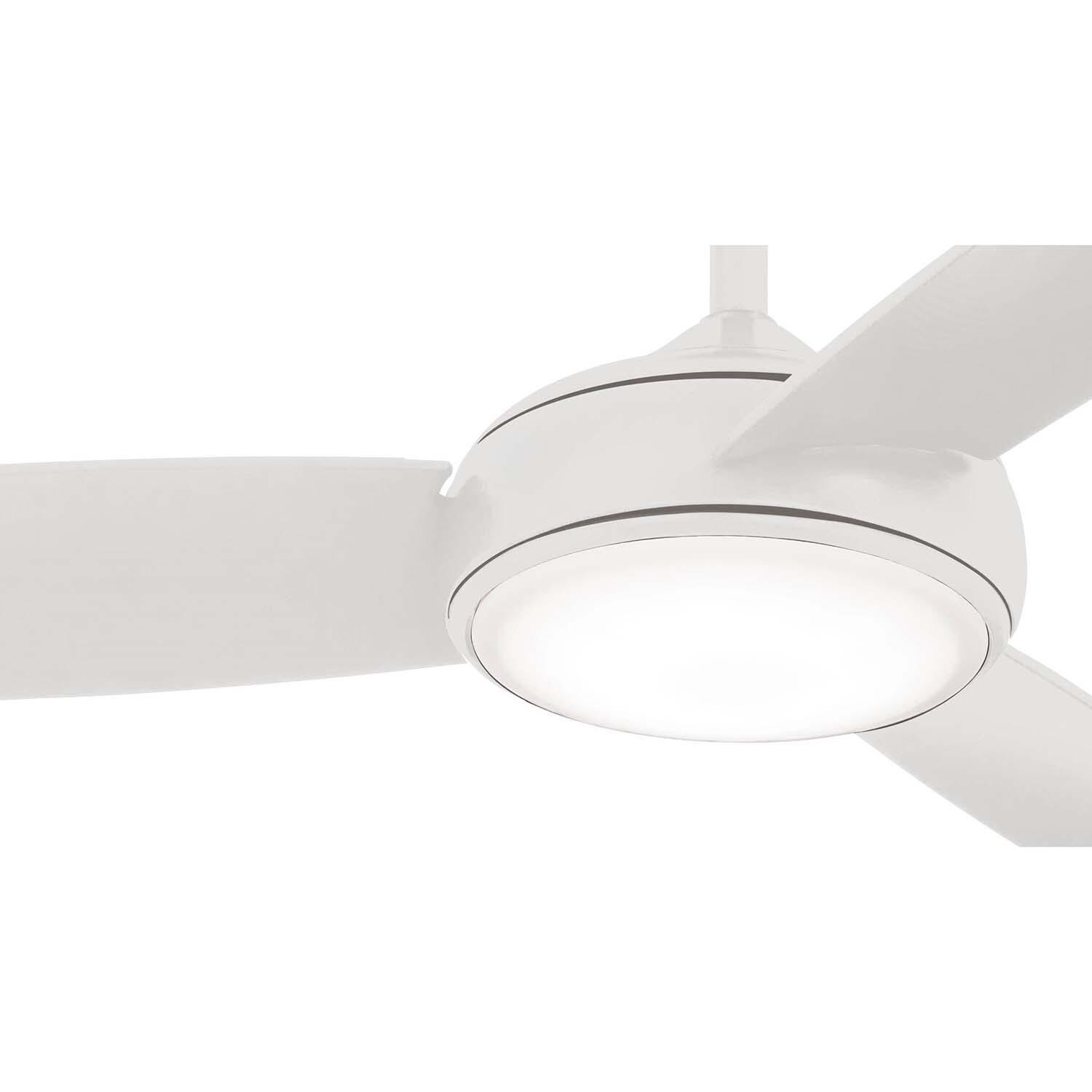 Minka-Aire F465L-WH Concept IV 54-Inch 3-Blade LED Smart Ceiling Fan in White Finish w/ White Blades & Etched Opal Glass - Blade thumbnail